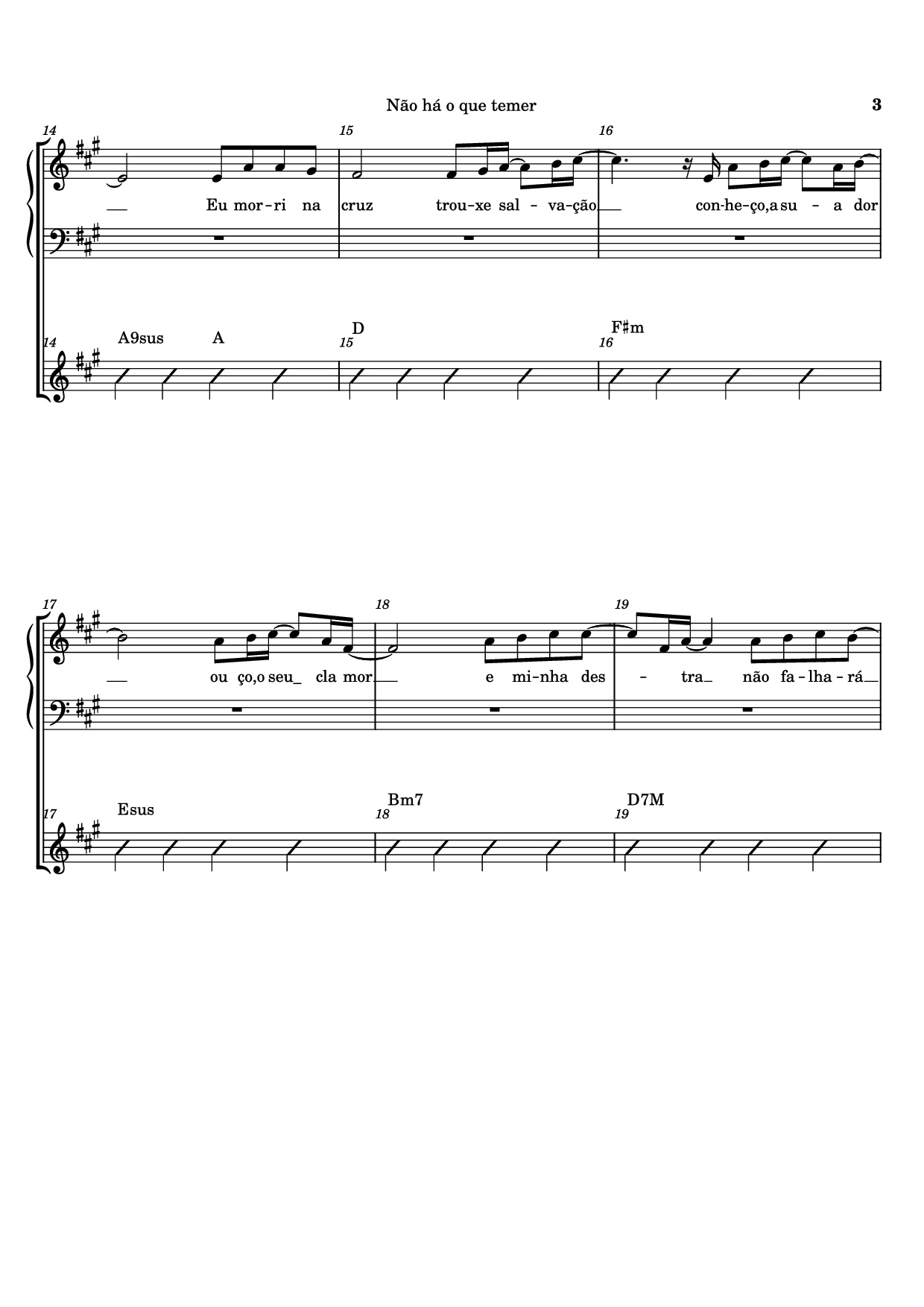 Page 3 of the piano sheet music PDF – Não há o que temer Piano by Ricardo Martins
