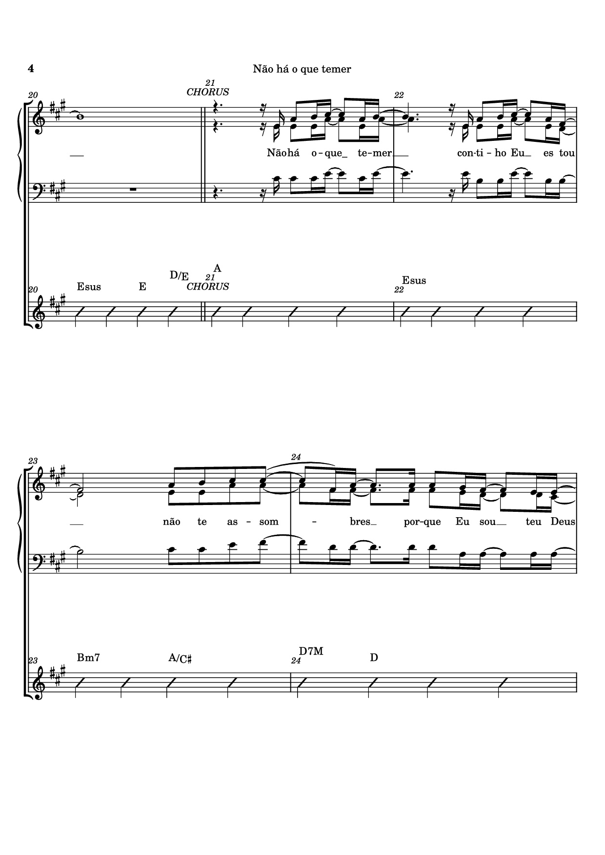 Page 4 of the piano sheet music PDF – Não há o que temer Piano by Ricardo Martins