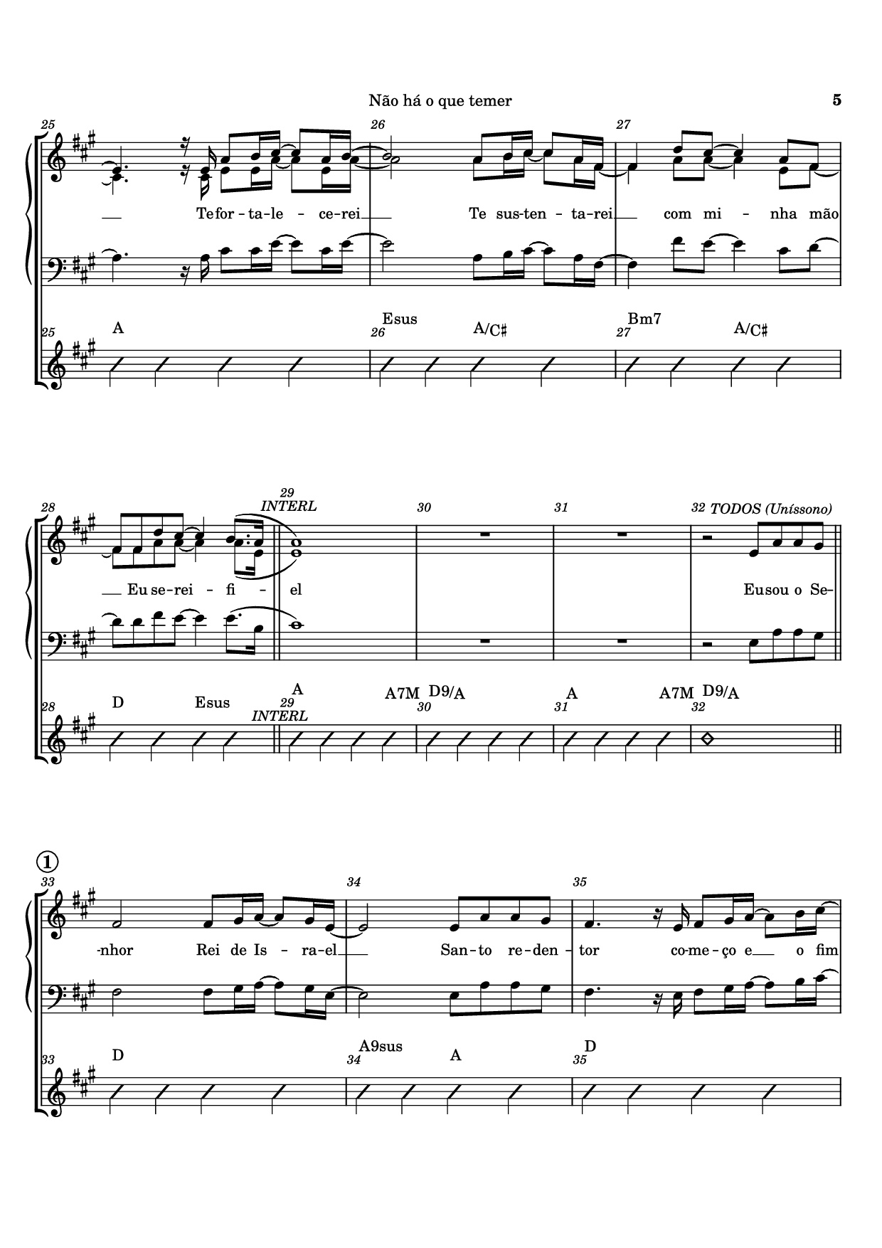 Page 5 of the piano sheet music PDF – Não há o que temer Piano by Ricardo Martins