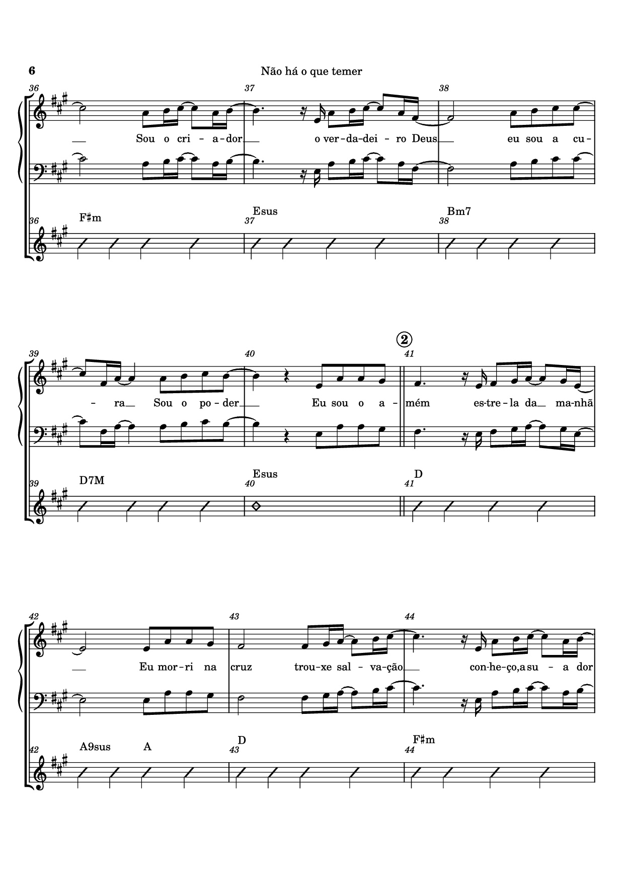 Page 6 of the piano sheet music PDF – Não há o que temer Piano by Ricardo Martins
