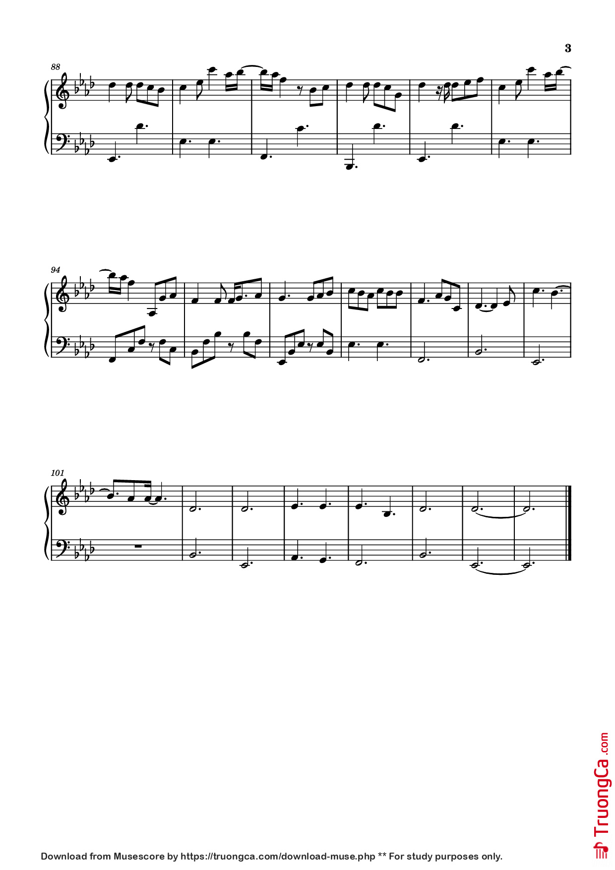 Page 3 of the piano sheet music PDF Piano – Glimpse of us Piano by Wesley Steenbergen