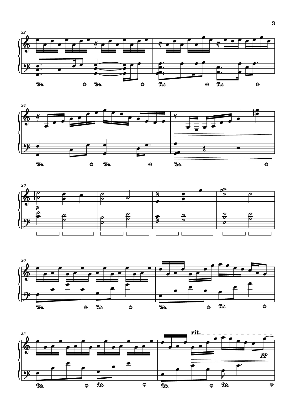 Page 3 of the piano sheet music PDF Piano – 破旧世界 Piano by 魔鬼花园 Devil Music