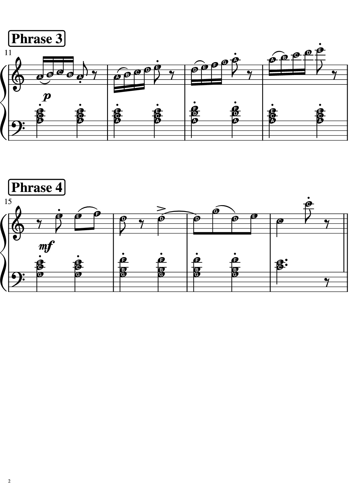 Page 2 of the piano sheet music PDF – Arabesque Op. 100 by Burgmuller