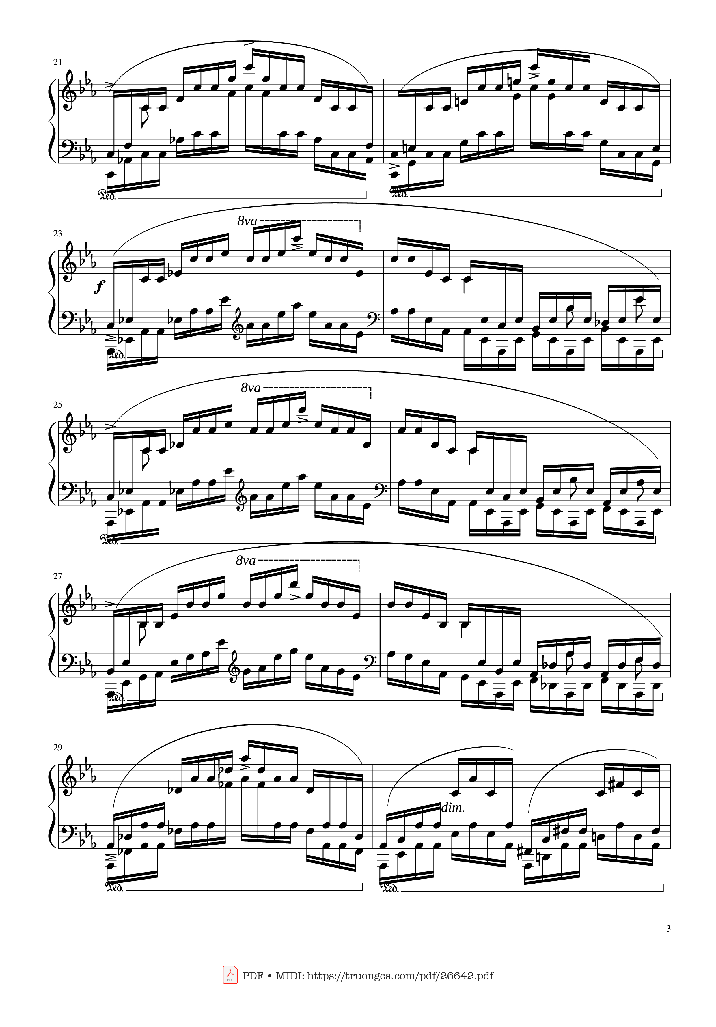 Page 3 of the piano sheet music PDF – Etude in C Minor Piano by Chopin