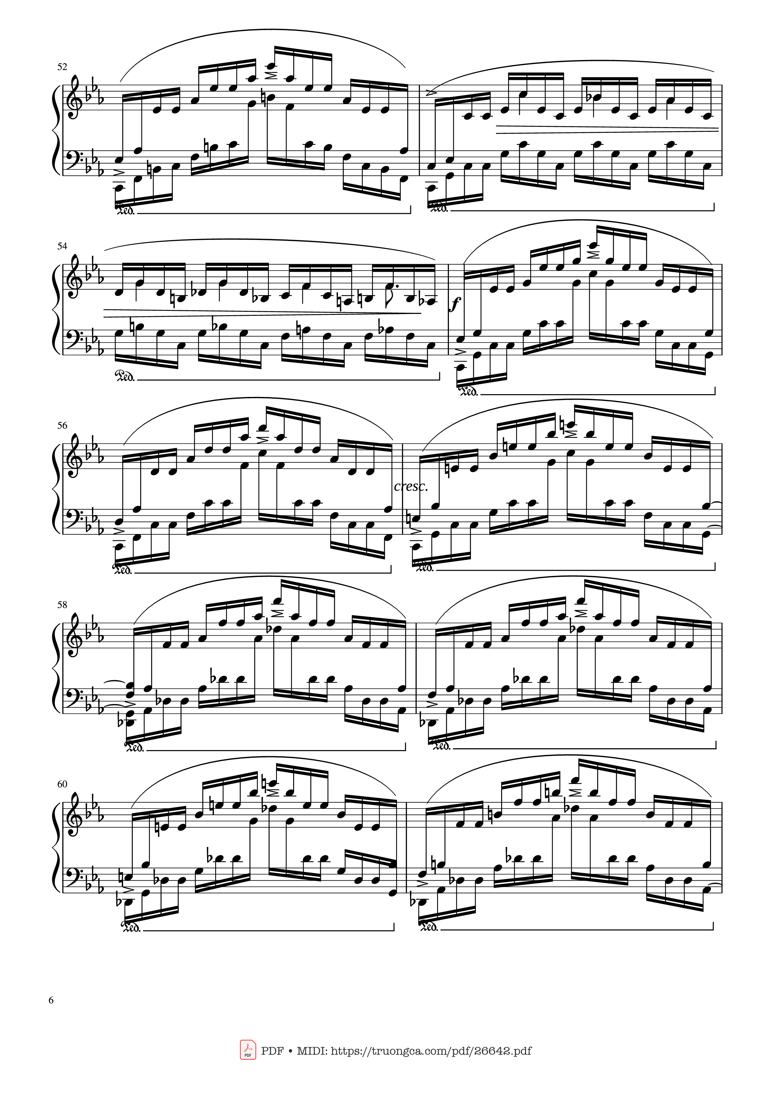 Page 6 of the piano sheet music PDF – Etude in C Minor Piano by Chopin