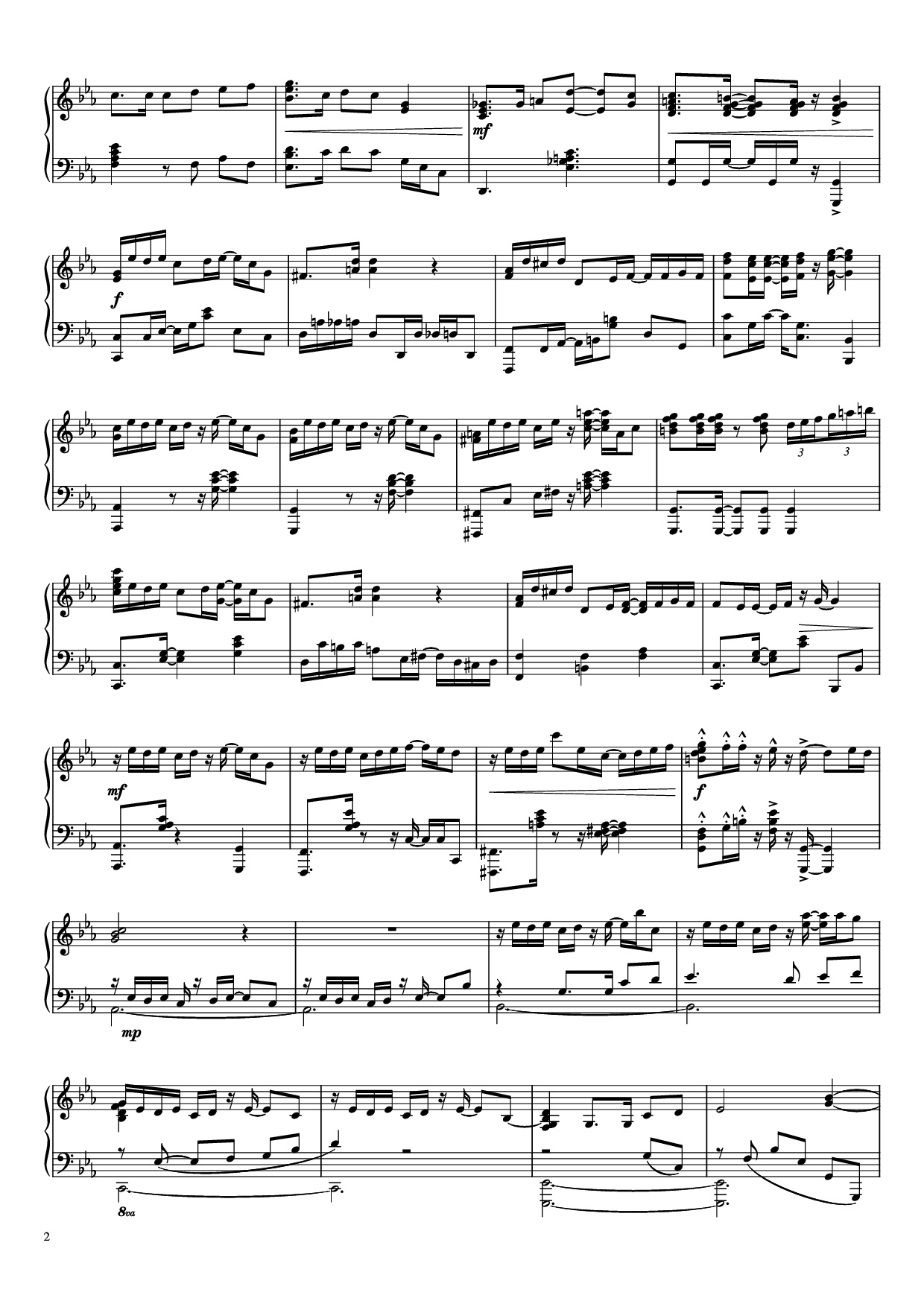 Page 2 of the piano sheet music PDF Piano – Suite : The Star Conquering Traveler Piano by Undefined