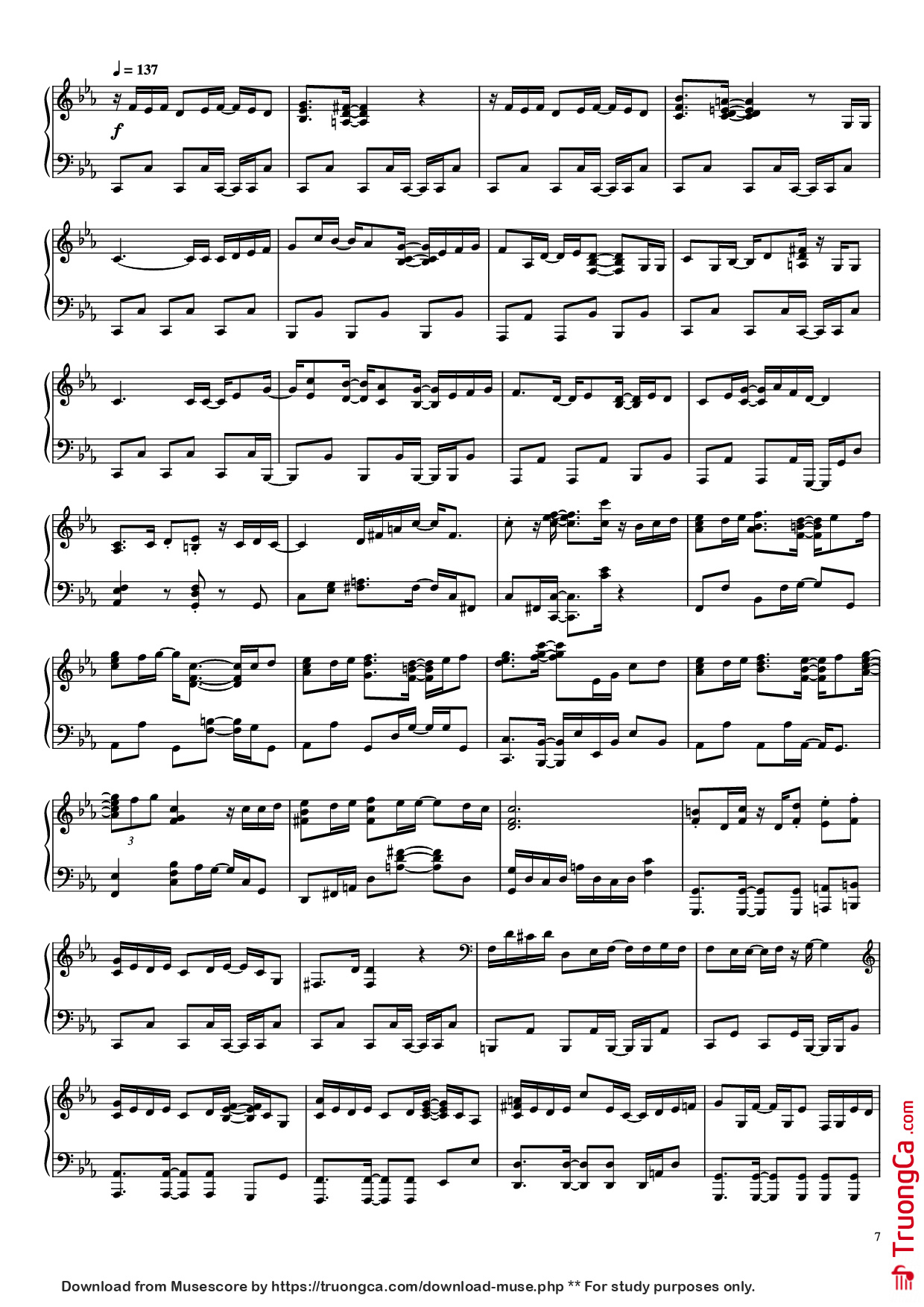 Page 7 of the piano sheet music PDF Piano – Suite : The Star Conquering Traveler Piano by Undefined