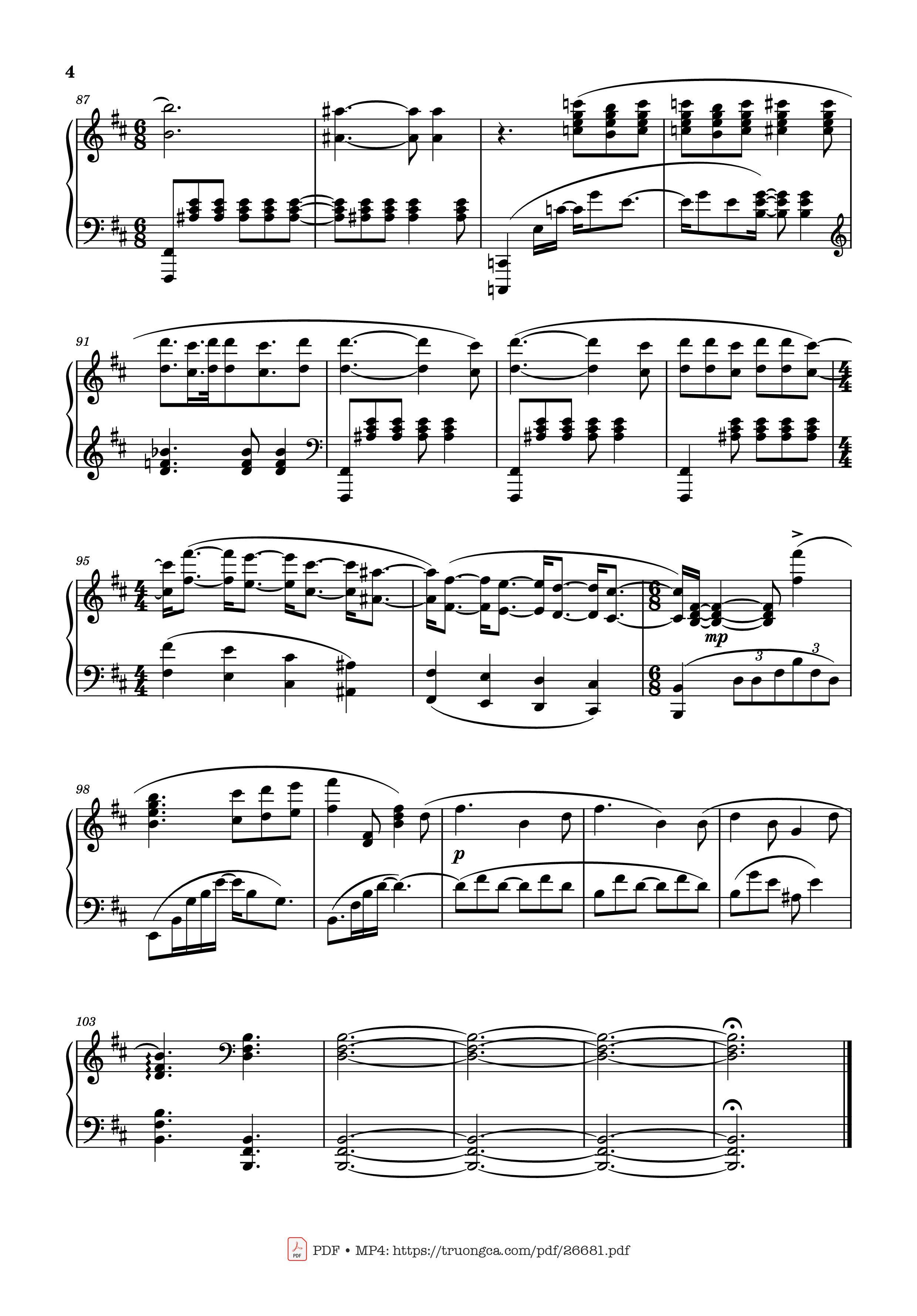 Page 4 of the piano sheet music PDF Piano – Swan Lake Piano by Pyotr Ilyich Tchaikovsky
