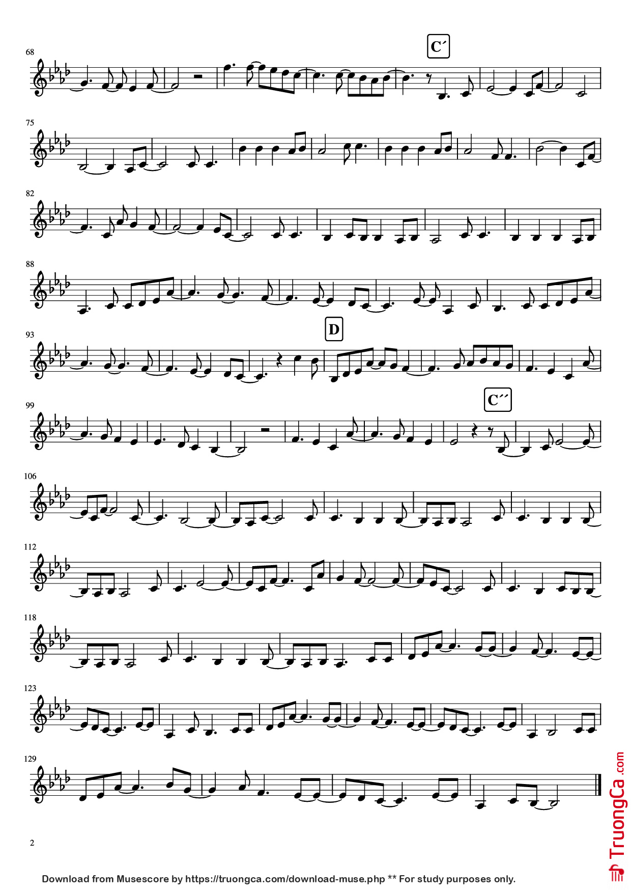 Page 2 of the piano sheet music PDF – All of me Violin by Jhon legend