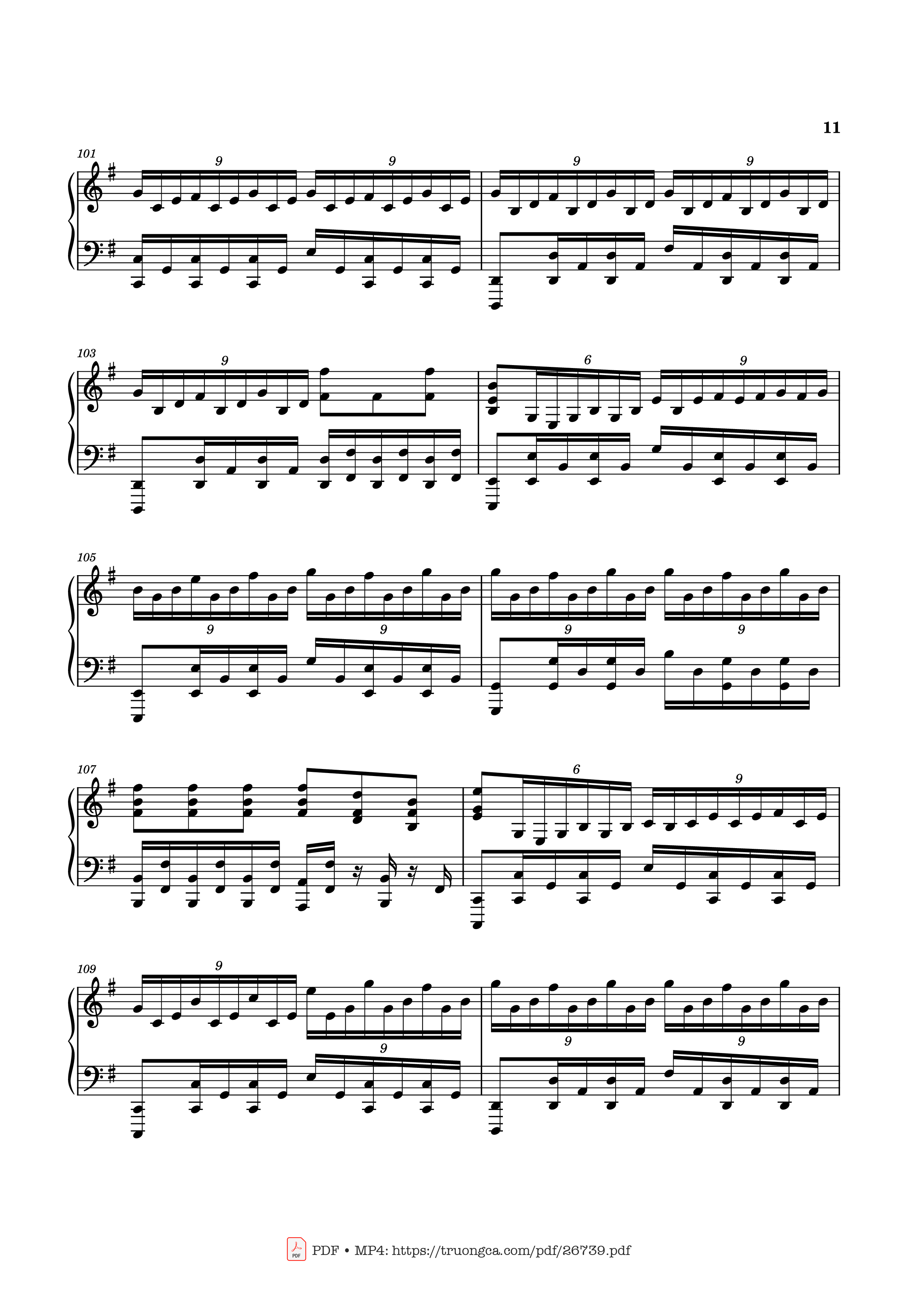 Page 11 of the piano sheet music PDF Piano – Can You Hear the Music Piano by Ludwig Goransson