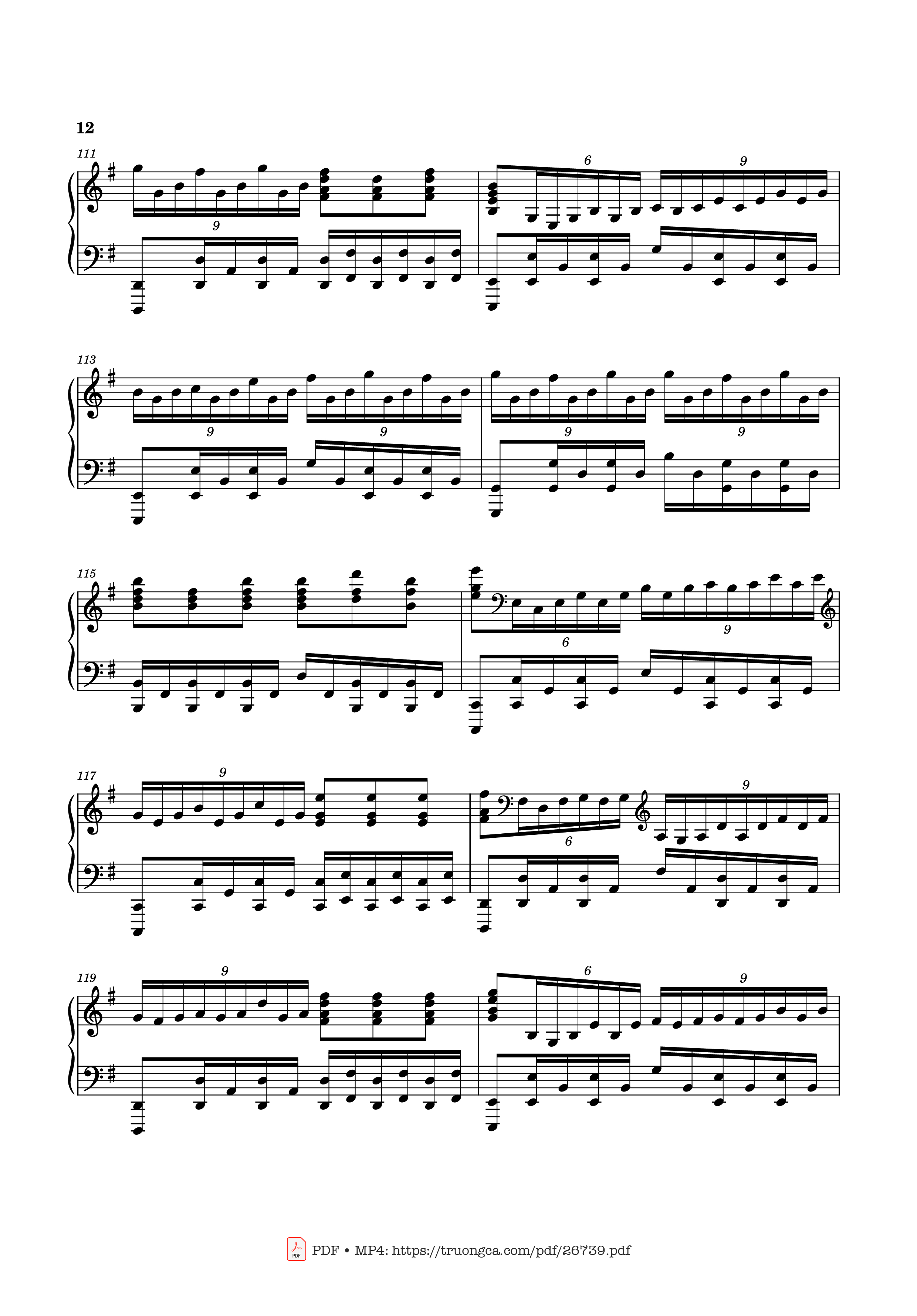 Page 12 of the piano sheet music PDF Piano – Can You Hear the Music Piano by Ludwig Goransson
