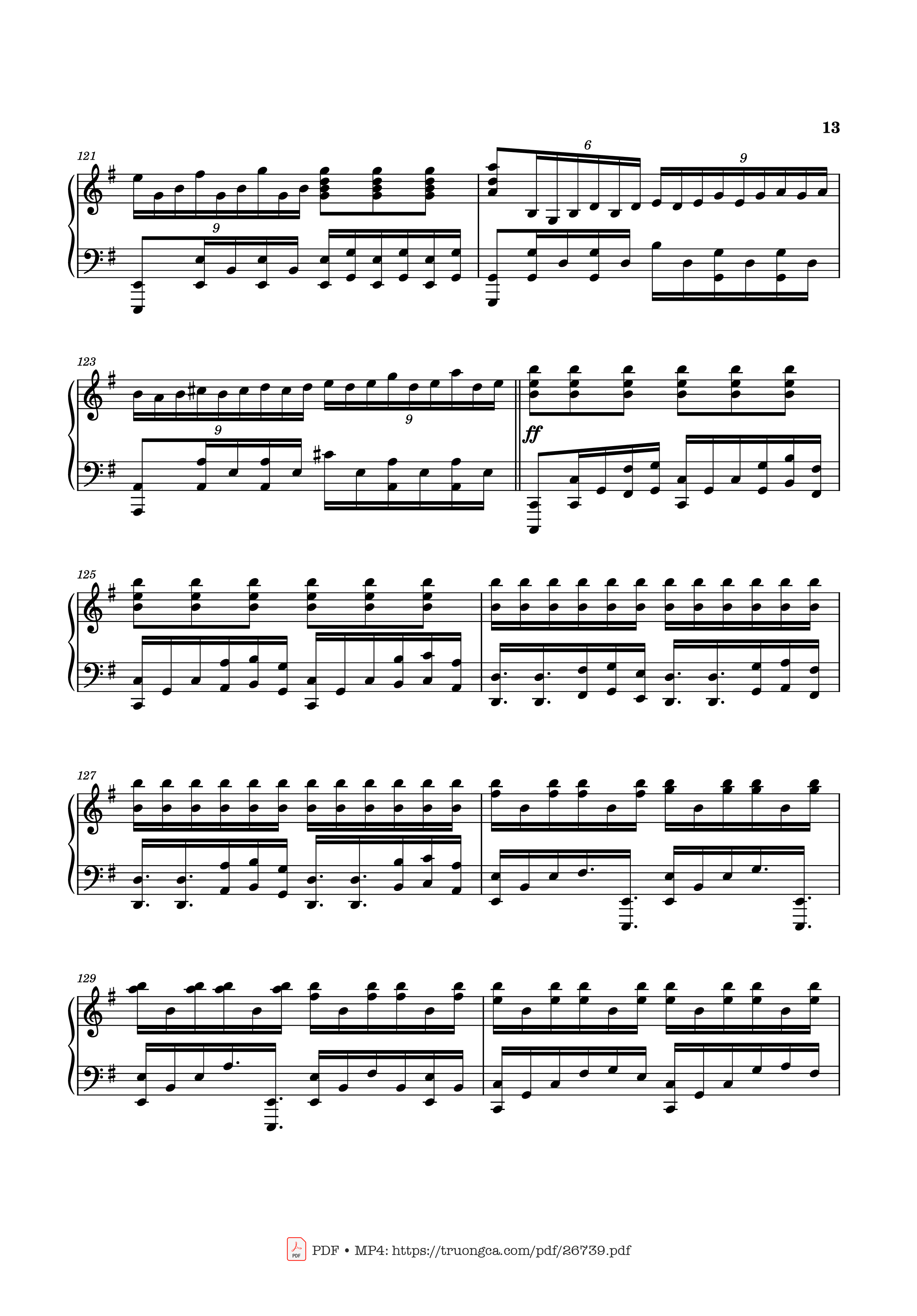 Page 13 of the piano sheet music PDF Piano – Can You Hear the Music Piano by Ludwig Goransson