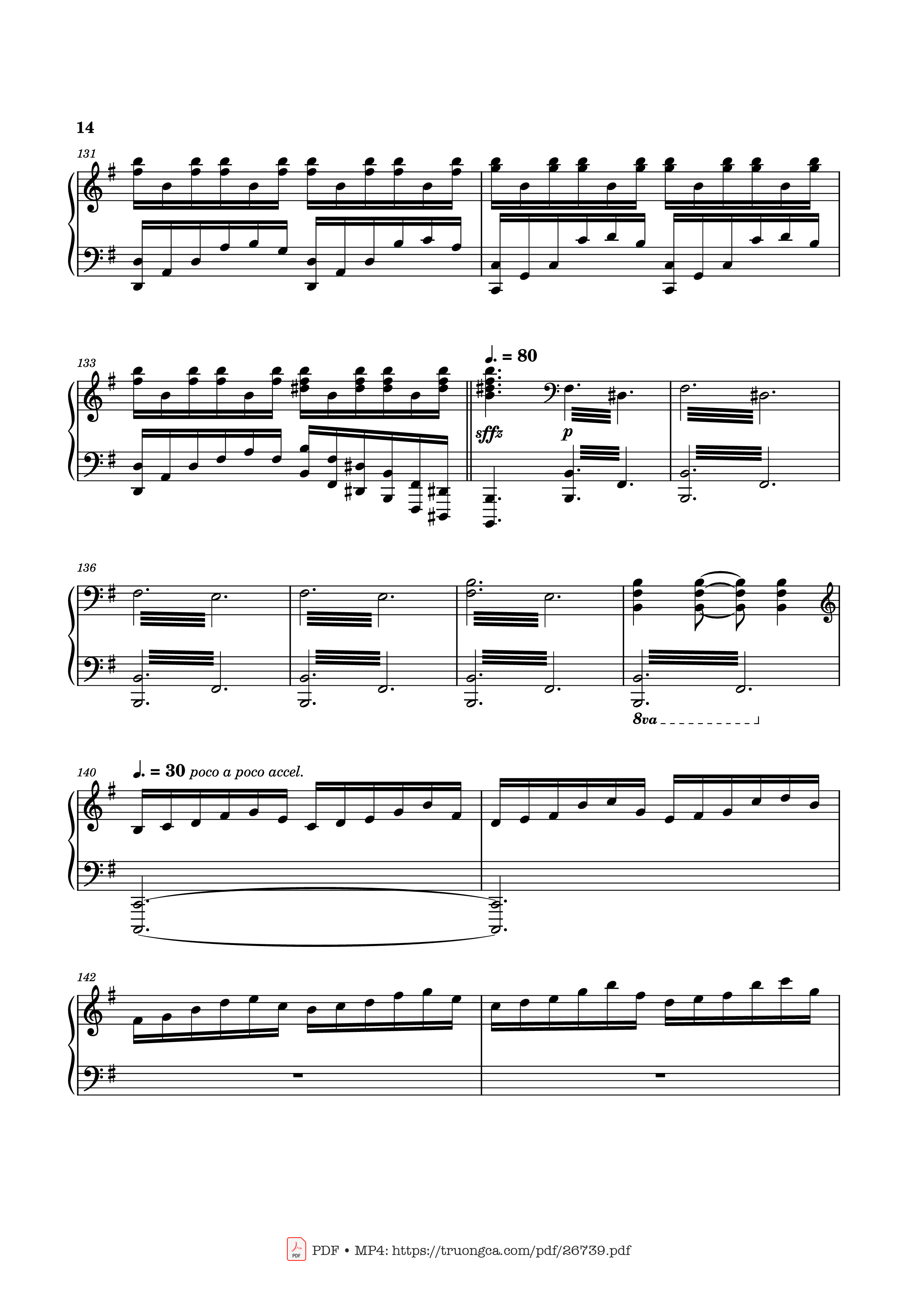Page 14 of the piano sheet music PDF Piano – Can You Hear the Music Piano by Ludwig Goransson