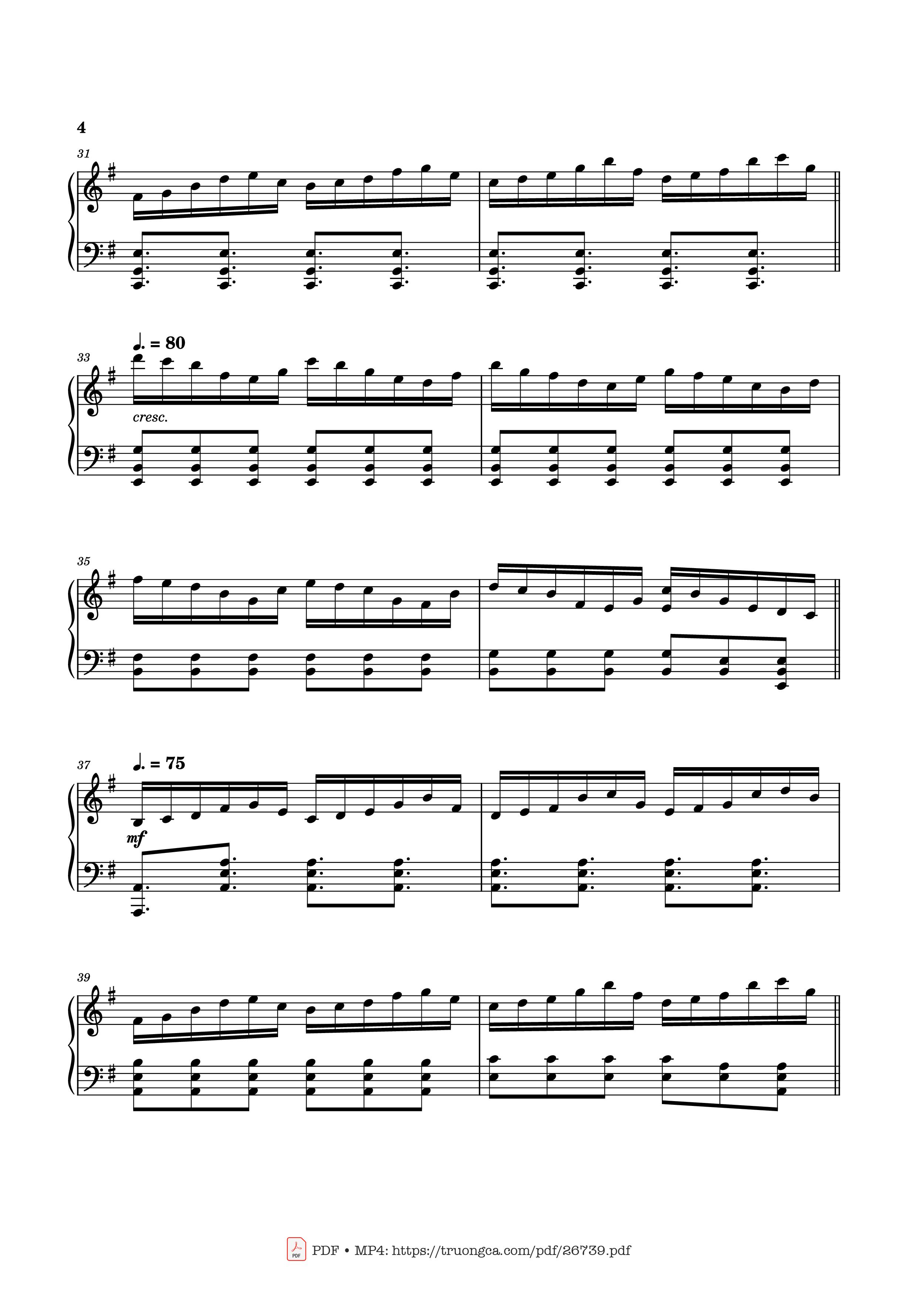 Page 4 of the piano sheet music PDF Piano – Can You Hear the Music Piano by Ludwig Goransson
