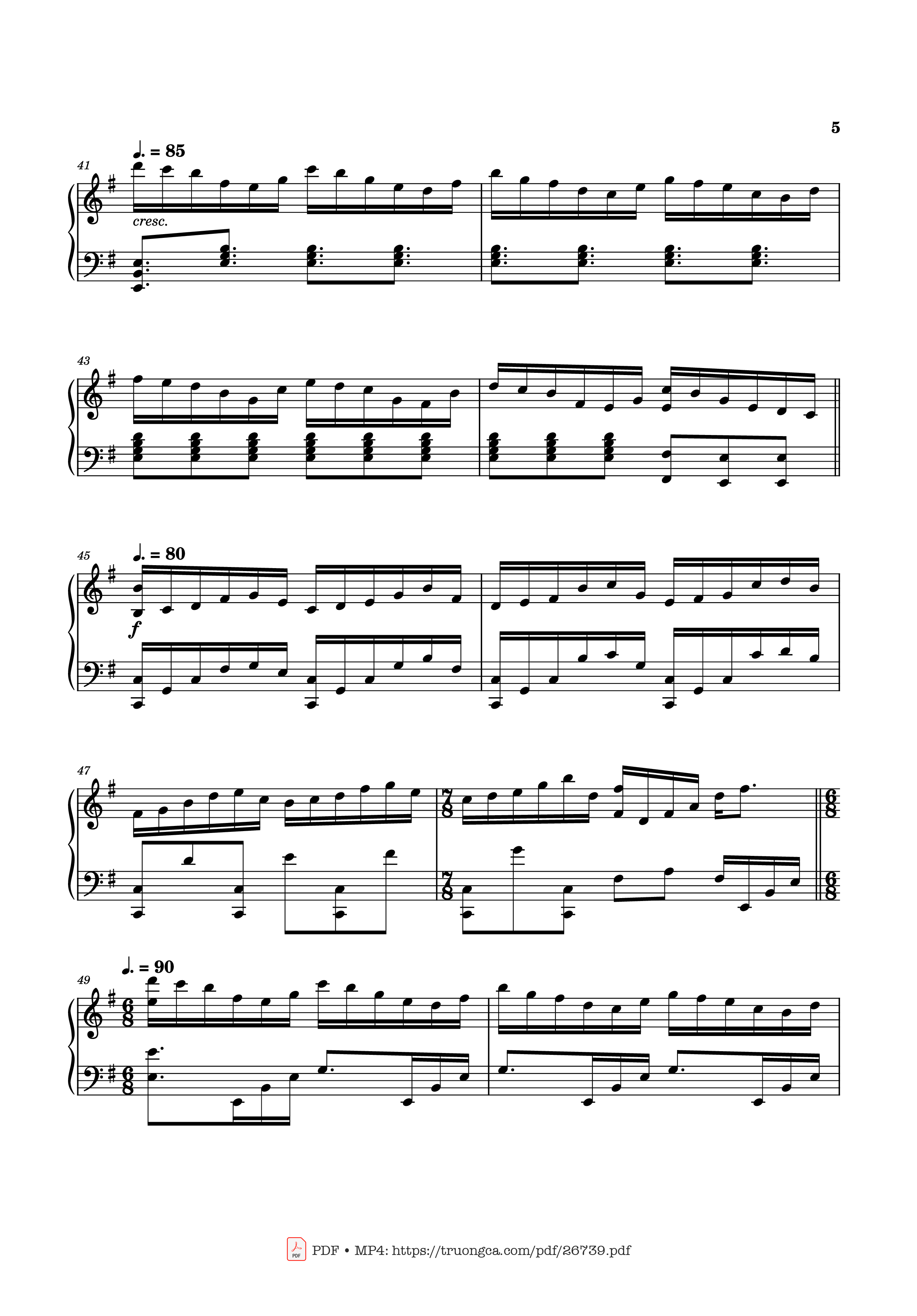 Page 5 of the piano sheet music PDF Piano – Can You Hear the Music Piano by Ludwig Goransson