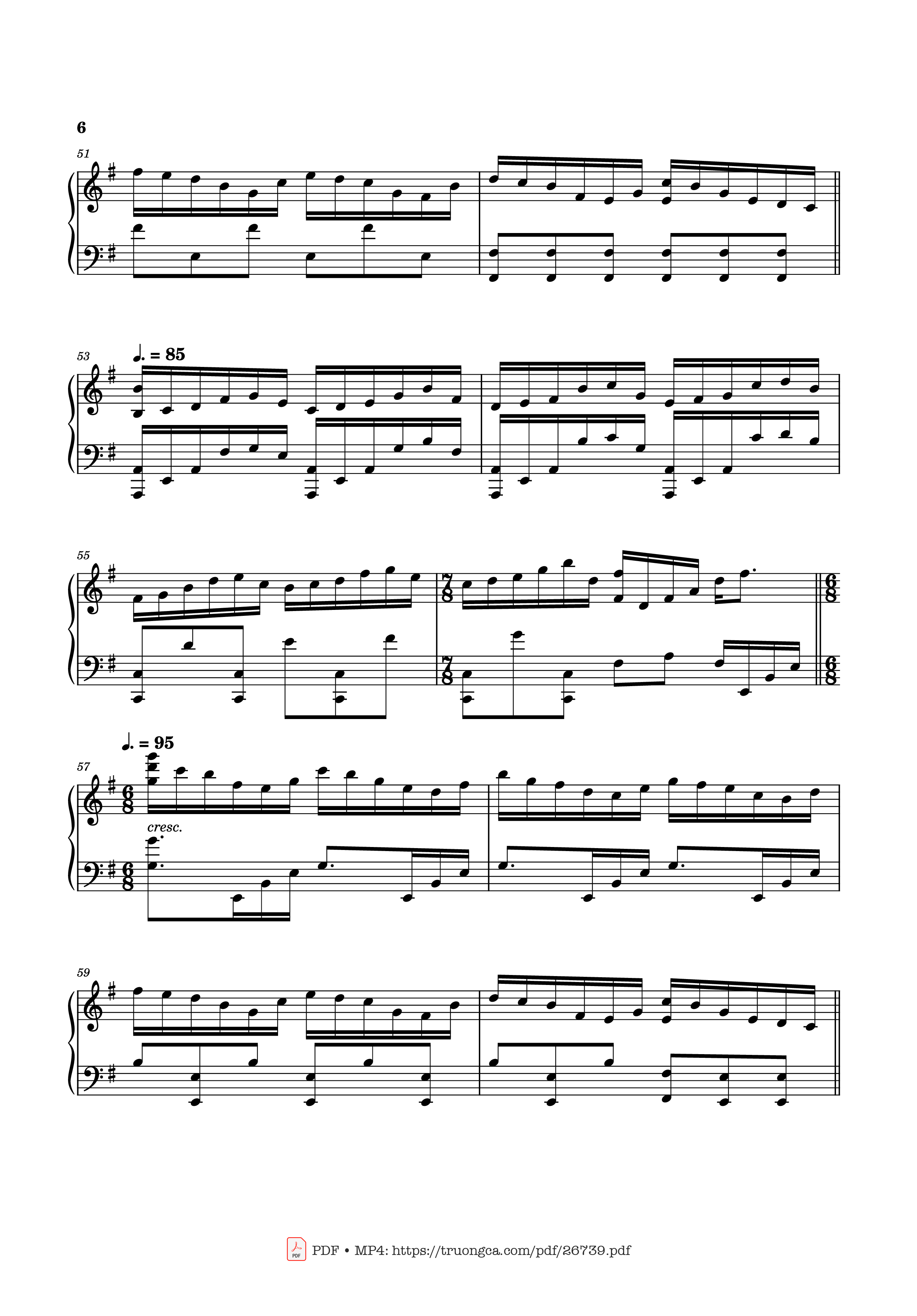 Page 6 of the piano sheet music PDF Piano – Can You Hear the Music Piano by Ludwig Goransson