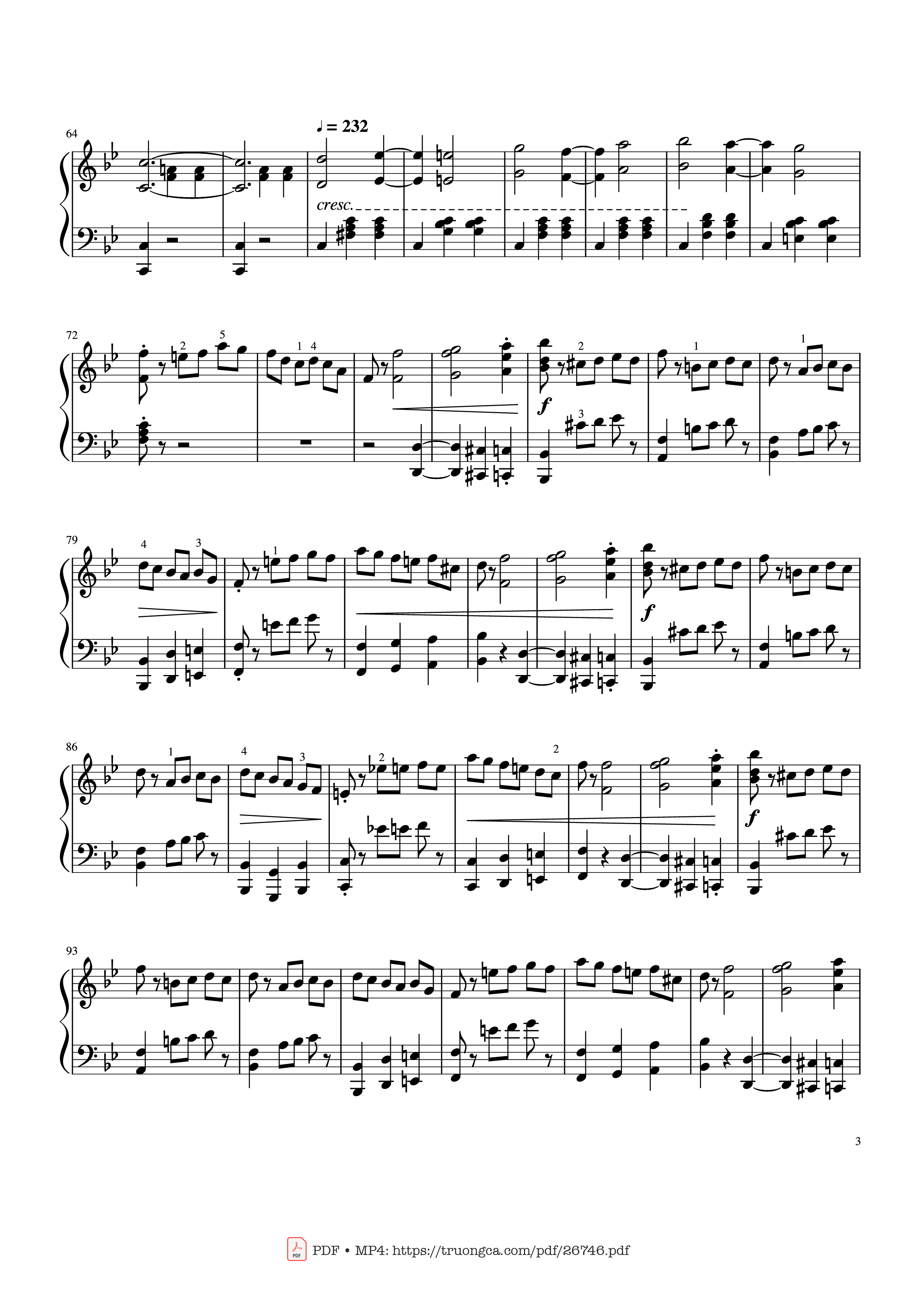 Page 3 of the piano sheet music PDF Piano – Tchaikovsky Waltz from "The Sleeping Beauty" Piano by Pyotr Ilyich Tchaikovsky
