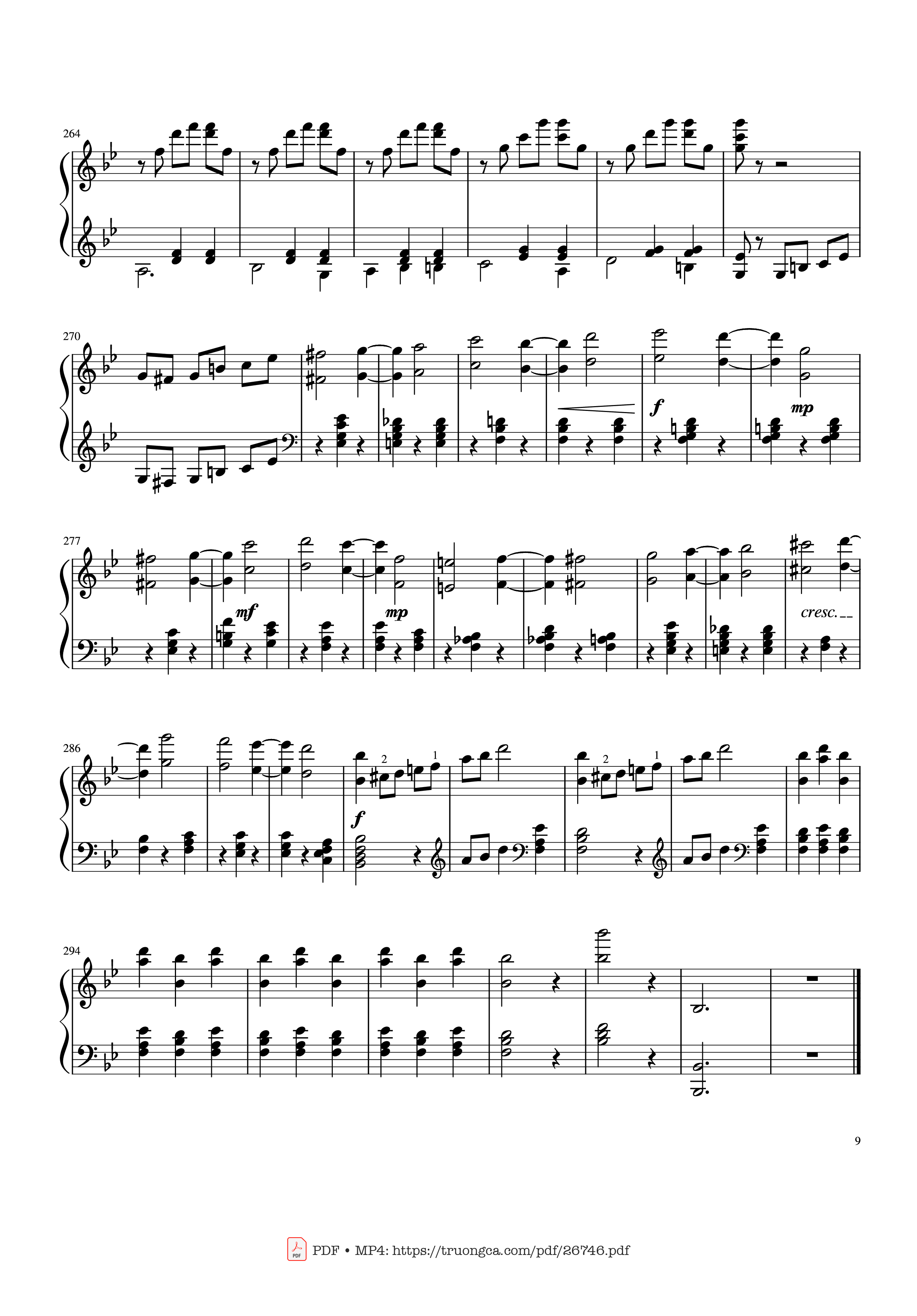 Page 9 of the piano sheet music PDF Piano – Tchaikovsky Waltz from "The Sleeping Beauty" Piano by Pyotr Ilyich Tchaikovsky