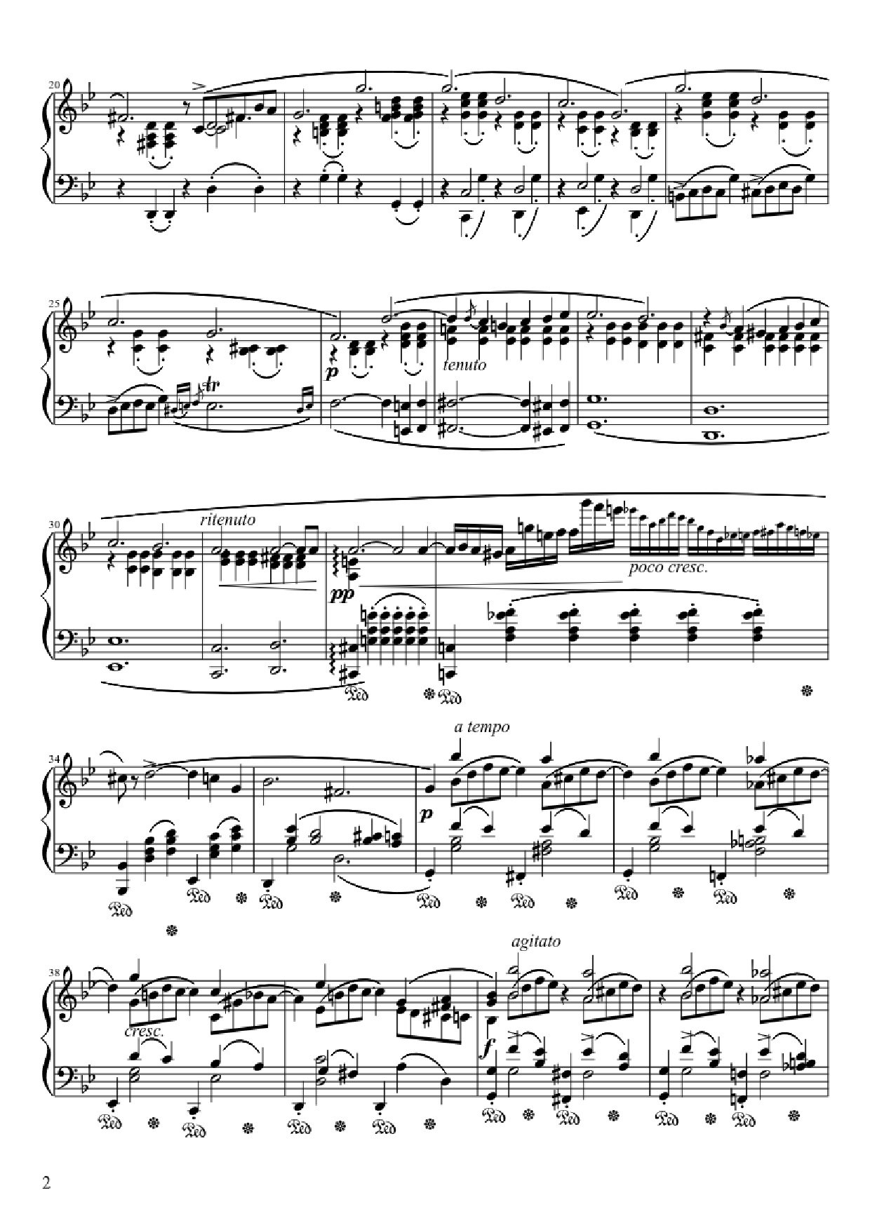 Page 2 of the piano sheet music PDF – Ballade No. 1 in G Minor Piano by Frédéric François Chopin