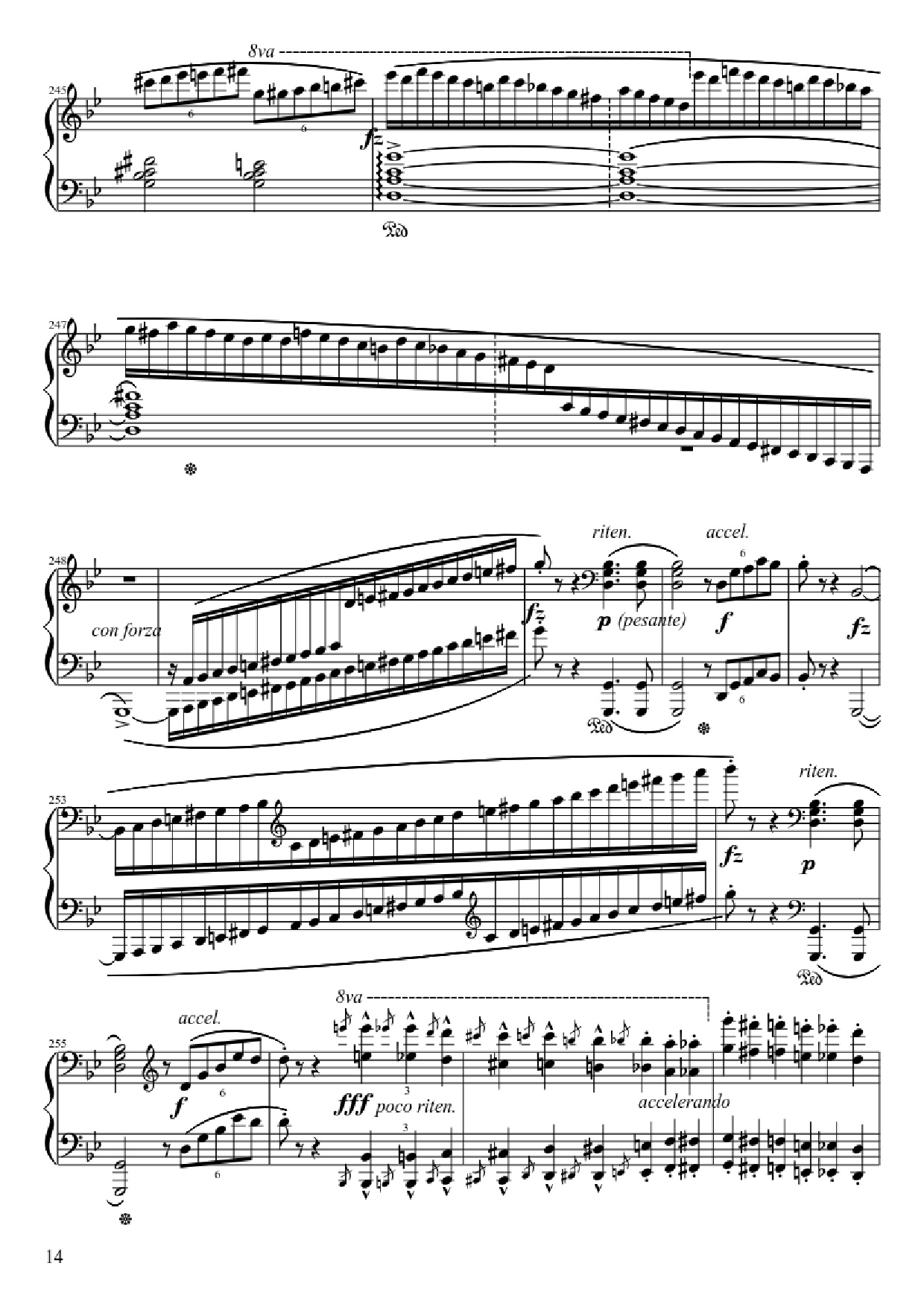 Page 14 of the piano sheet music PDF – Ballade No. 1 in G Minor Piano by Frédéric François Chopin