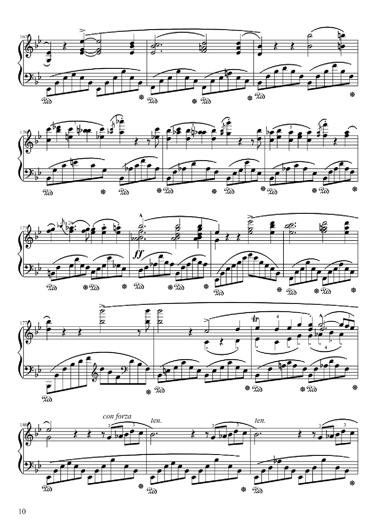 Page 10 of the piano sheet music PDF – Ballade No. 1 in G Minor Piano by Frédéric François Chopin