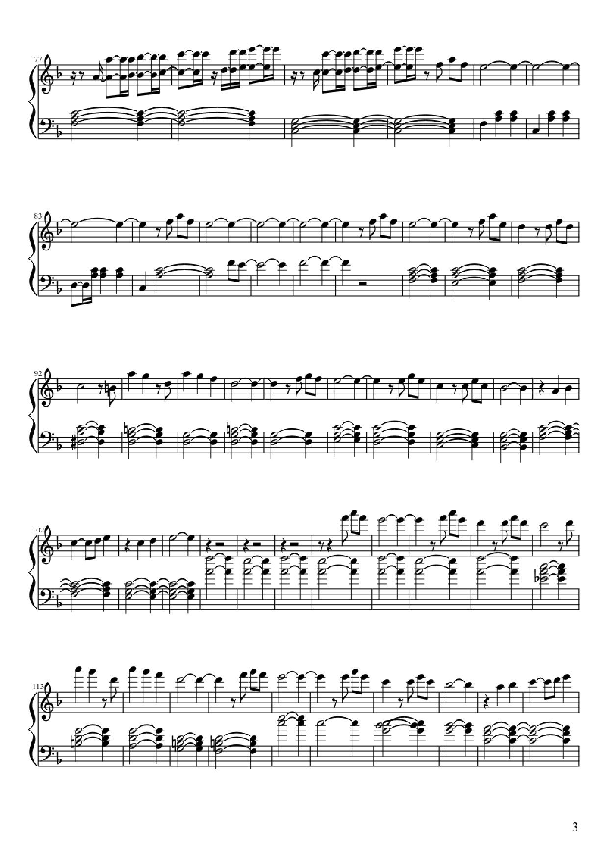 Page 3 of the piano sheet music PDF Piano – Disney Pixar: Up Theme Piano by Undefined