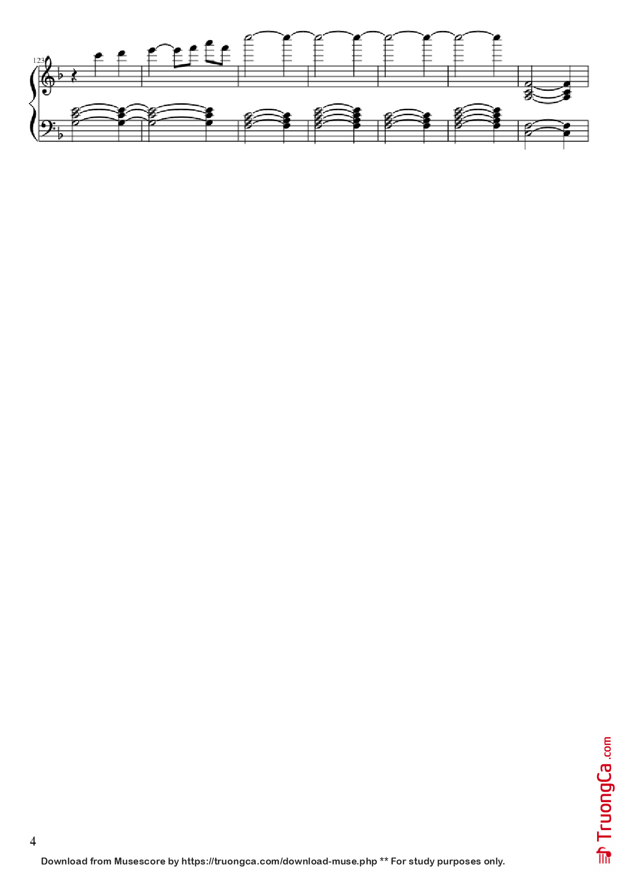 Page 4 of the piano sheet music PDF Piano – Disney Pixar: Up Theme Piano by Undefined