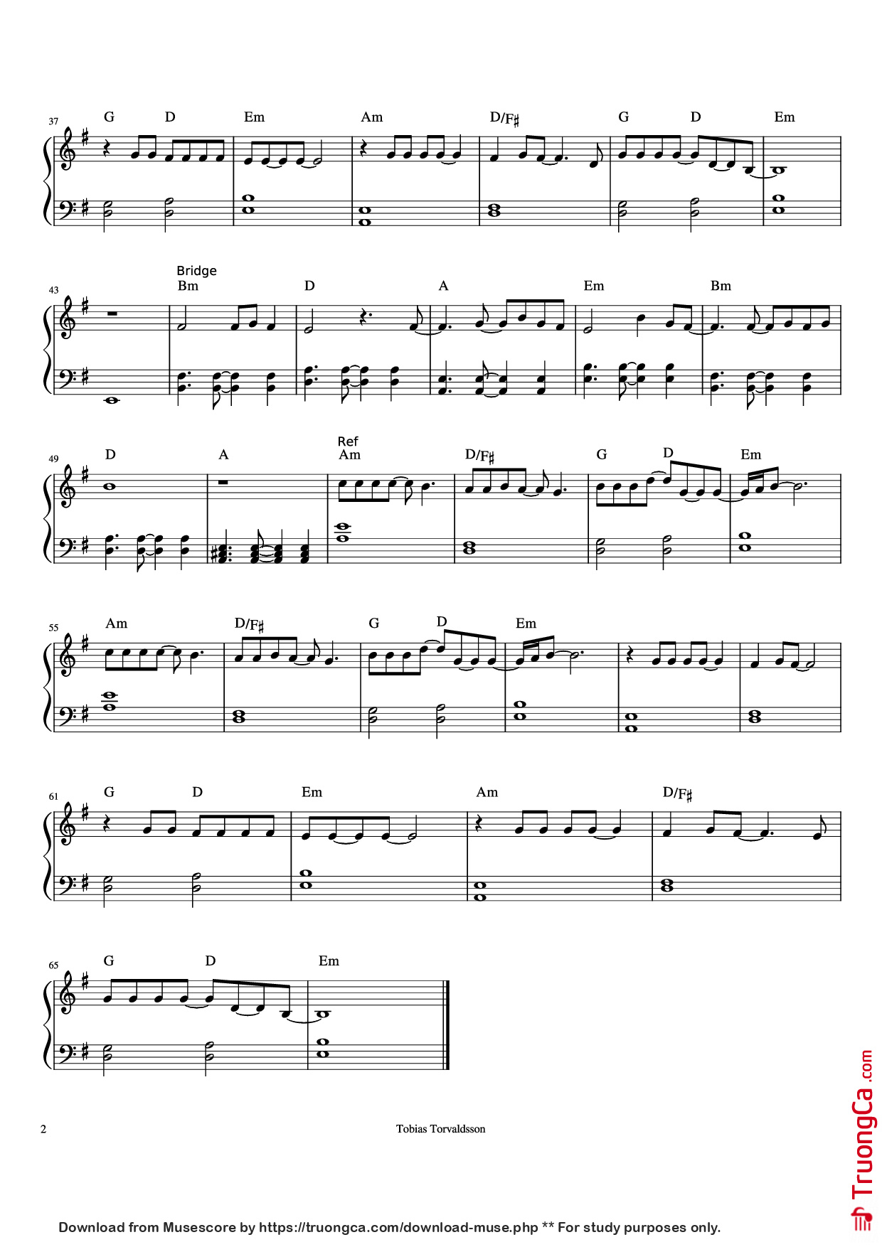 Page 2 of the piano sheet music PDF Piano – Shallow (A star is born) Piano by Lady Gaga, Bradley Cooper