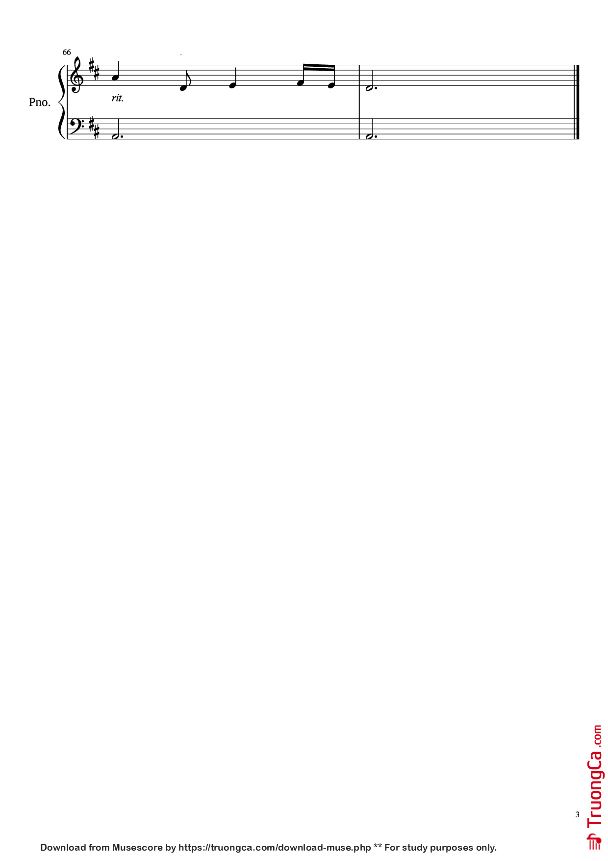 Page 3 of the piano sheet music PDF Piano – Fallen Down Piano by Toby Fox