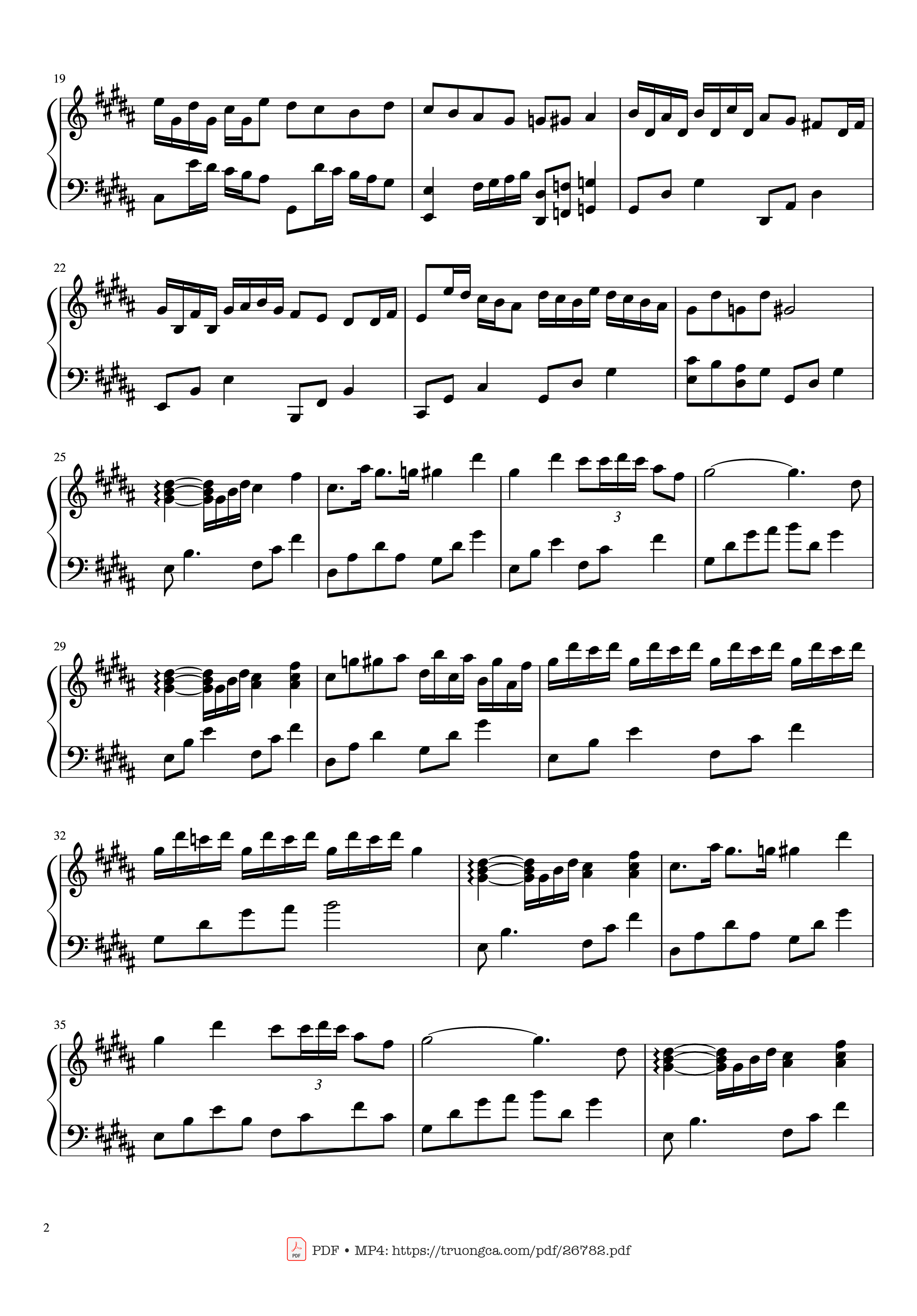 Page 2 of the piano sheet music PDF Piano – Flower Dance Piano by Composed by DJ Okawari