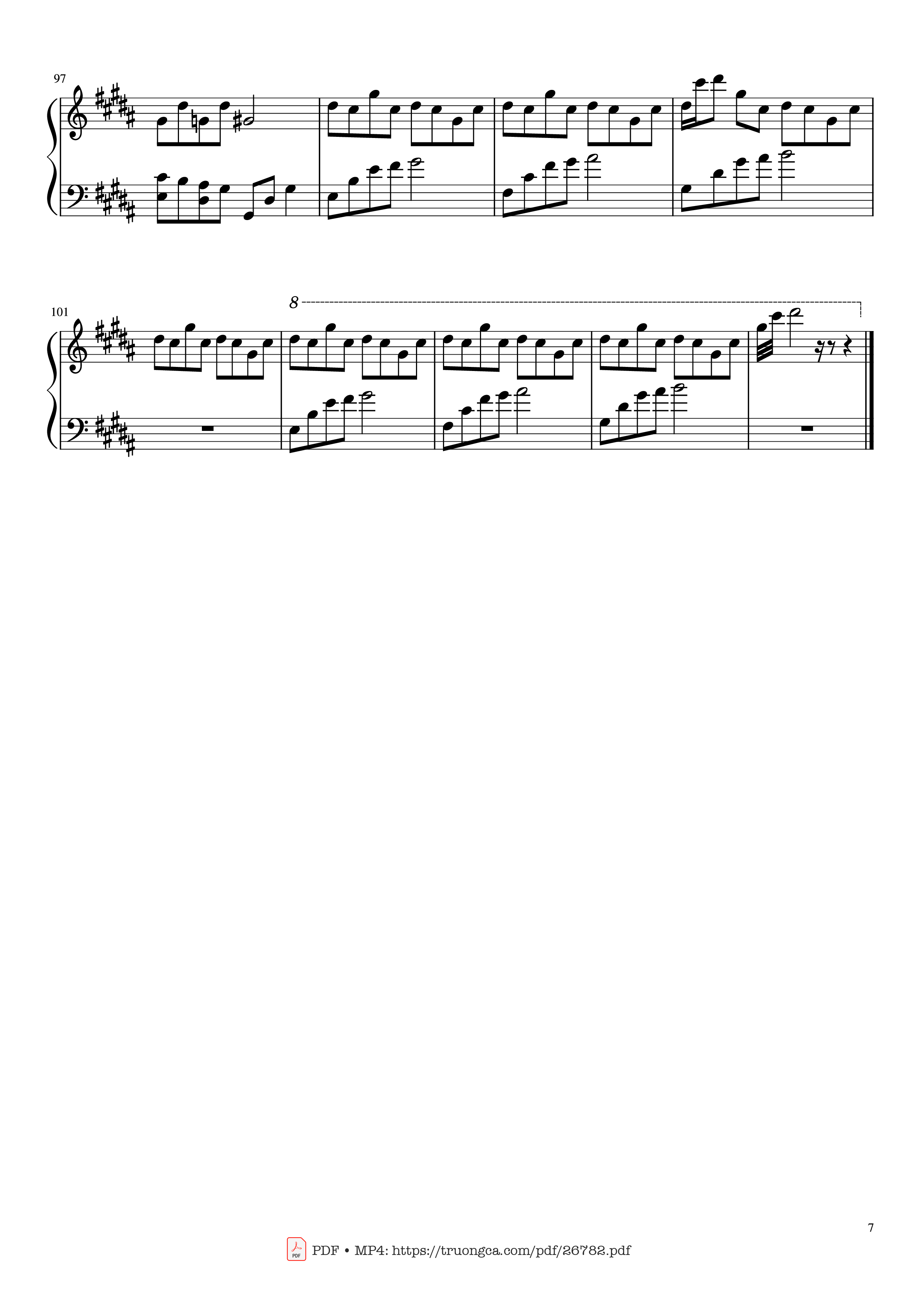 Page 7 of the piano sheet music PDF Piano – Flower Dance Piano by Composed by DJ Okawari