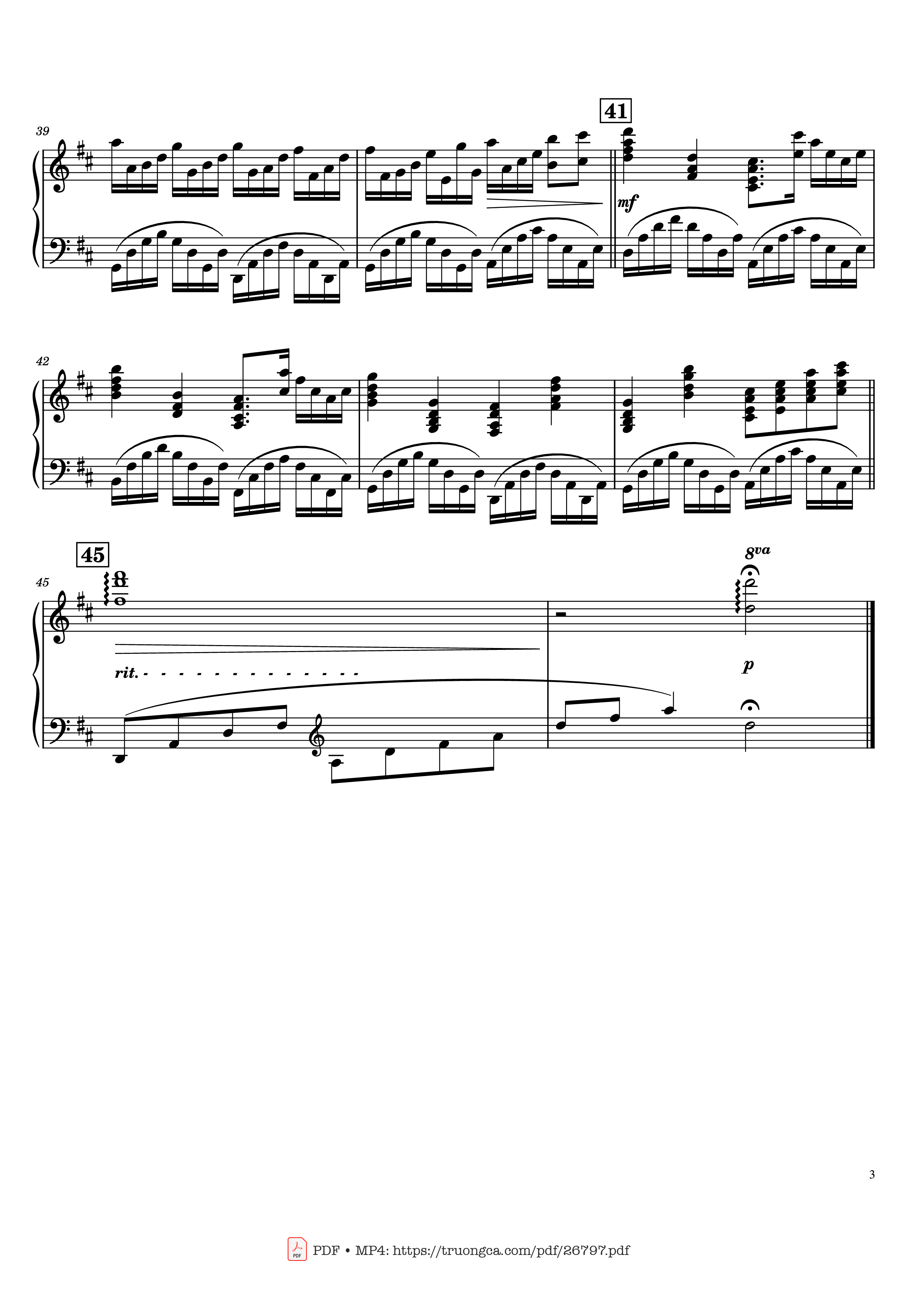 Page 3 of the piano sheet music PDF Piano – Pachelbel
