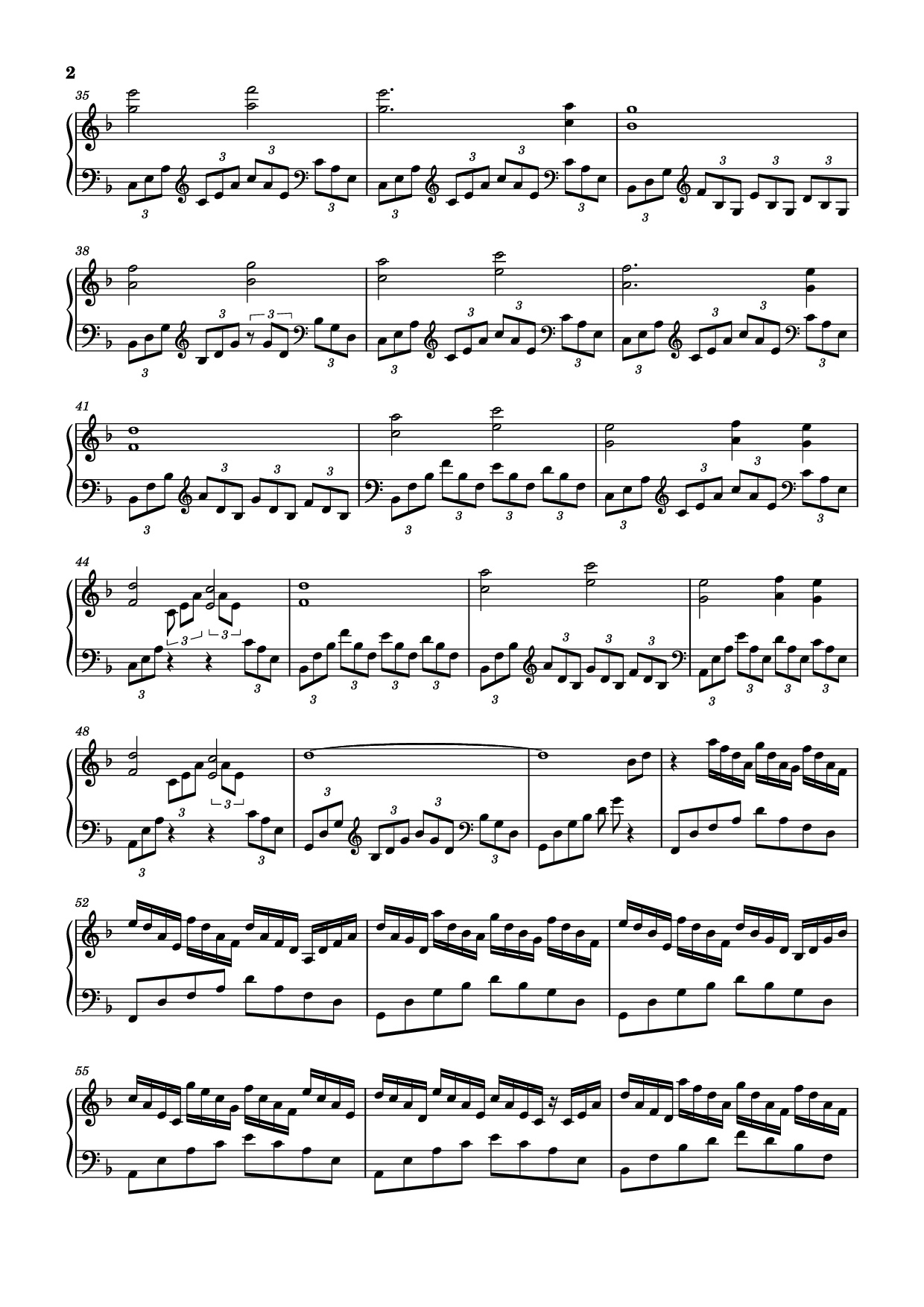 Page 2 of the piano sheet music PDF Piano – The Last Samurai Piano by Hans Zimmer