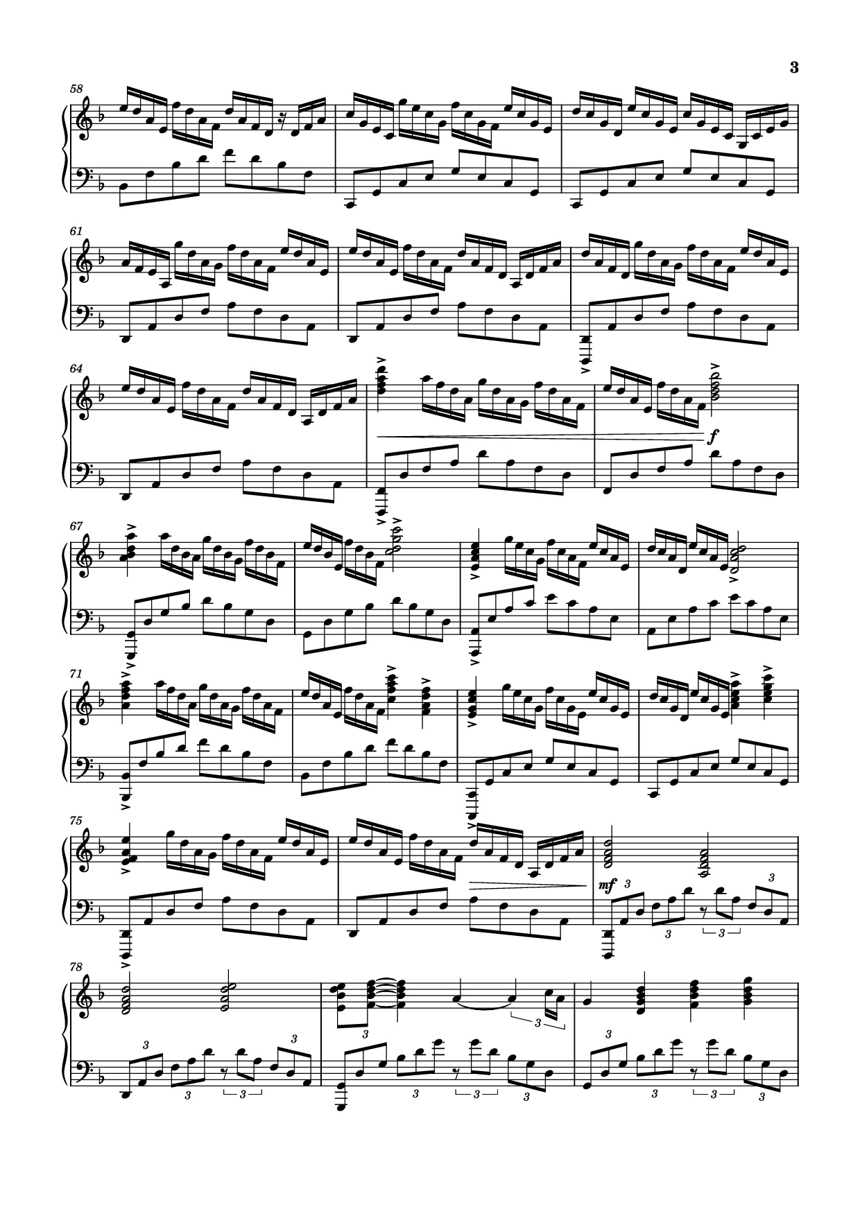 Page 3 of the piano sheet music PDF Piano – The Last Samurai Piano by Hans Zimmer