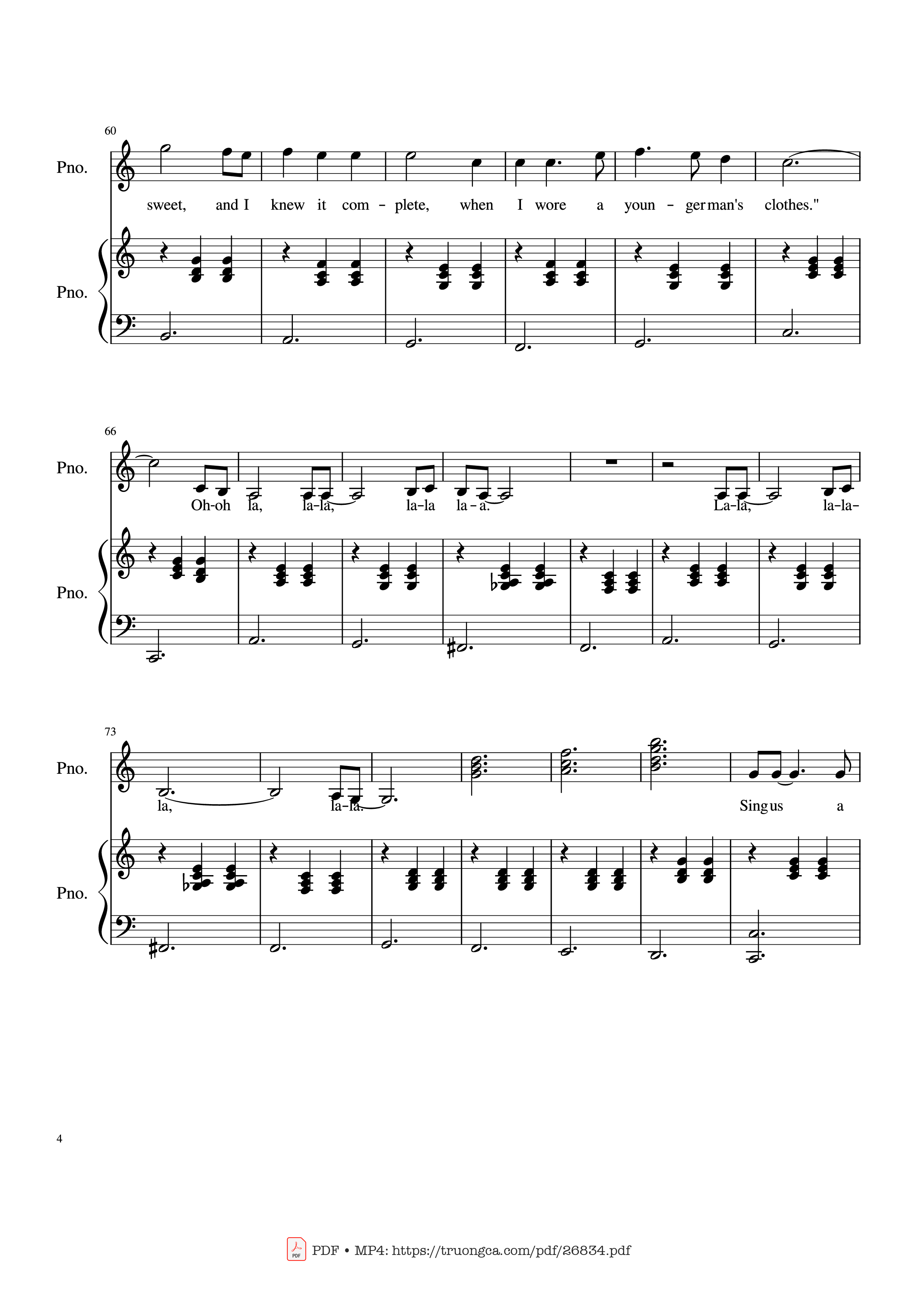 Page 4 of the piano sheet music PDF Piano – Piano Man (Vocal-Piano) by Words and Music by Billy Joel