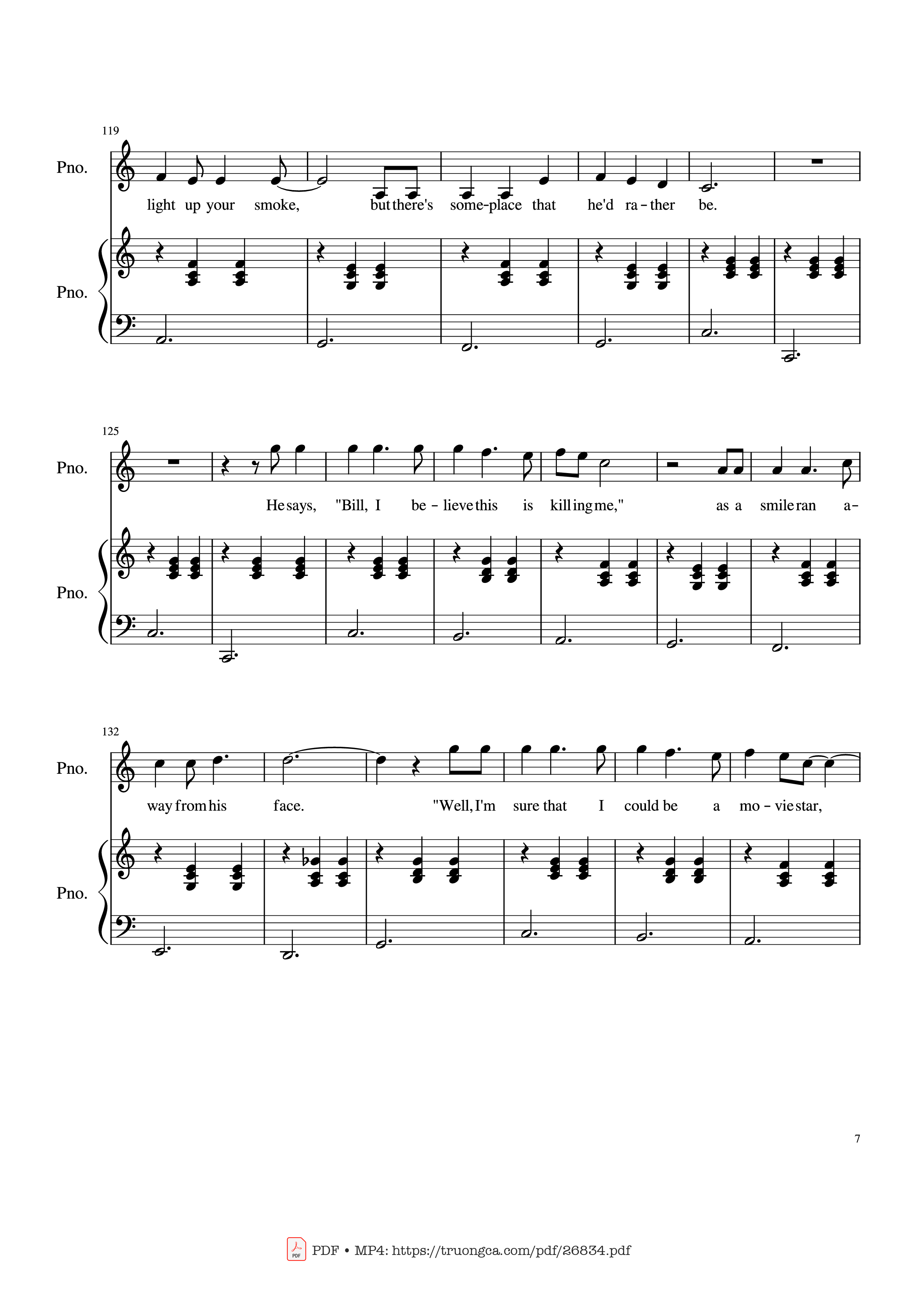 Page 7 of the piano sheet music PDF Piano – Piano Man (Vocal-Piano) by Words and Music by Billy Joel