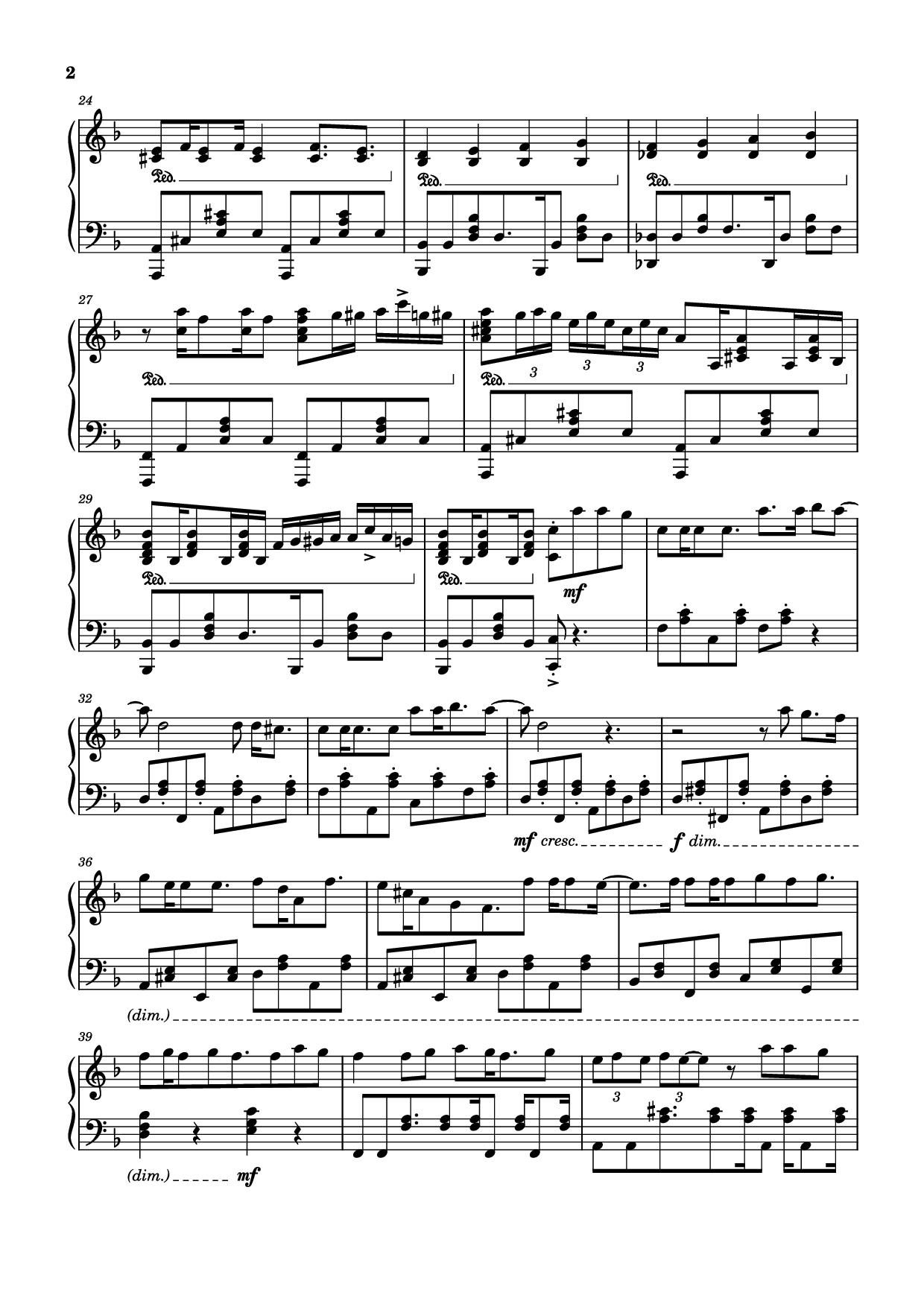Page 2 of the piano sheet music PDF Piano – sweet hibiscus tea Piano by Penelope Scott