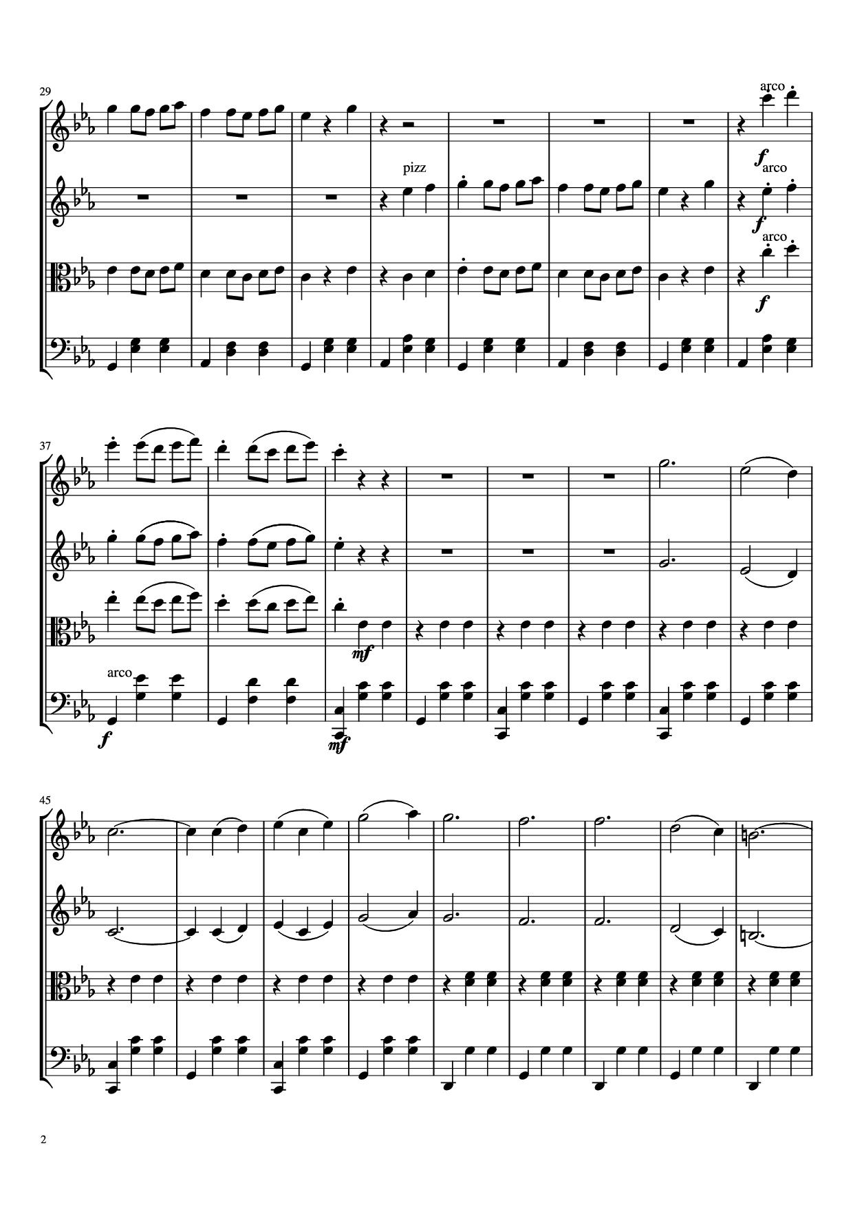 Page 2 of the piano sheet music PDF – Waltz No. 2 From Suite for Variety Orchestra Violin by Shostakovich Transcribed by C. Han