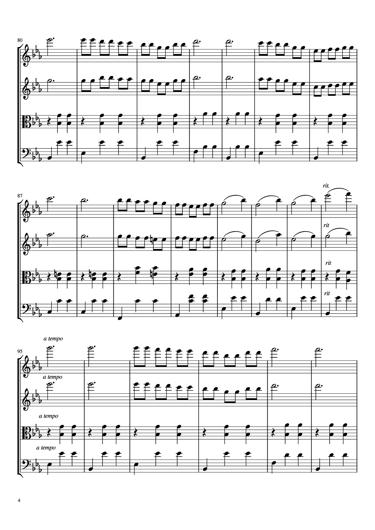Page 4 of the piano sheet music PDF – Waltz No. 2 From Suite for Variety Orchestra Violin by Shostakovich Transcribed by C. Han