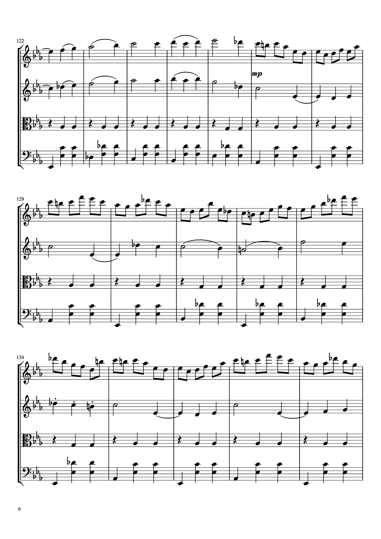 Page 6 of the piano sheet music PDF – Waltz No. 2 From Suite for Variety Orchestra Violin by Shostakovich Transcribed by C. Han