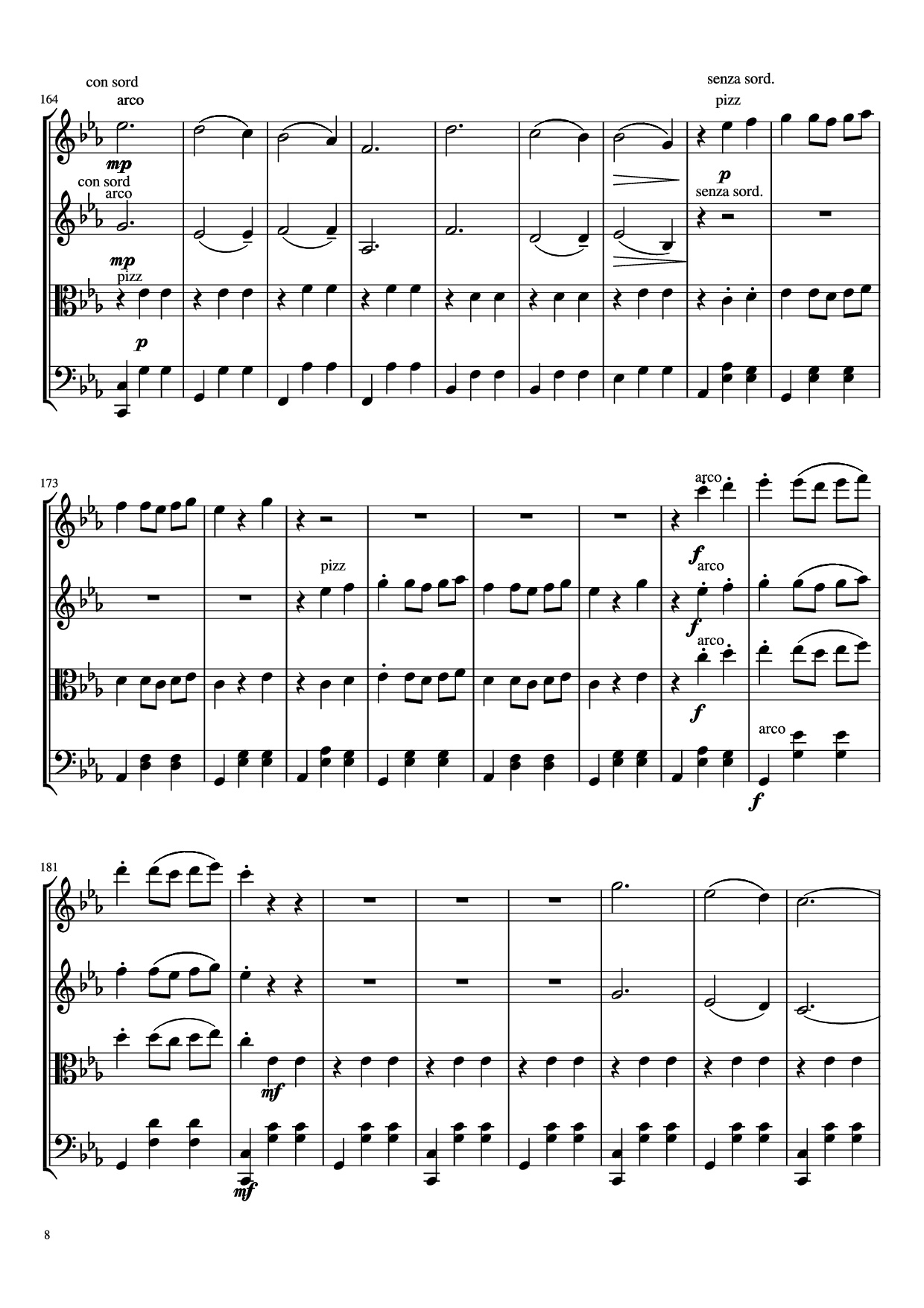 Page 8 of the piano sheet music PDF – Waltz No. 2 From Suite for Variety Orchestra Violin by Shostakovich Transcribed by C. Han