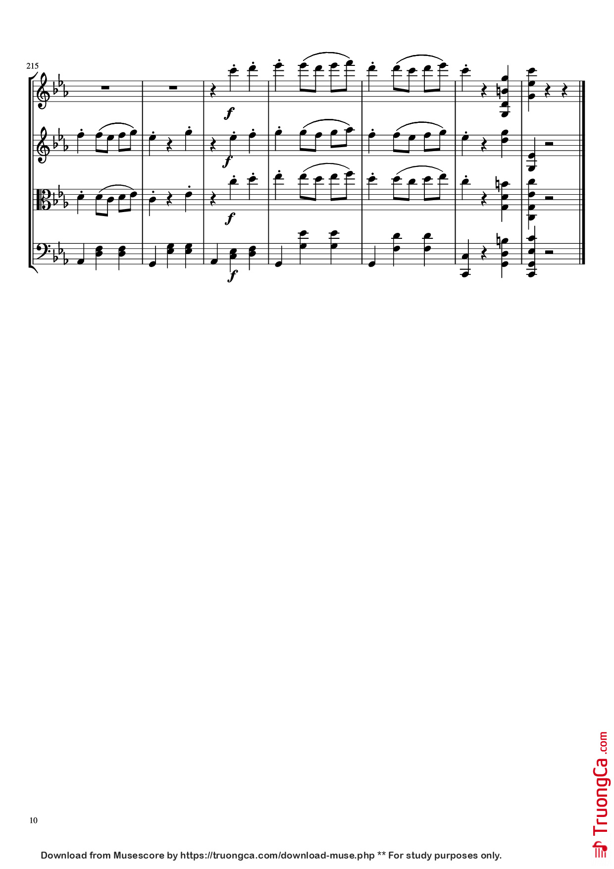 Page 10 of the piano sheet music PDF – Waltz No. 2 From Suite for Variety Orchestra Violin by Shostakovich Transcribed by C. Han