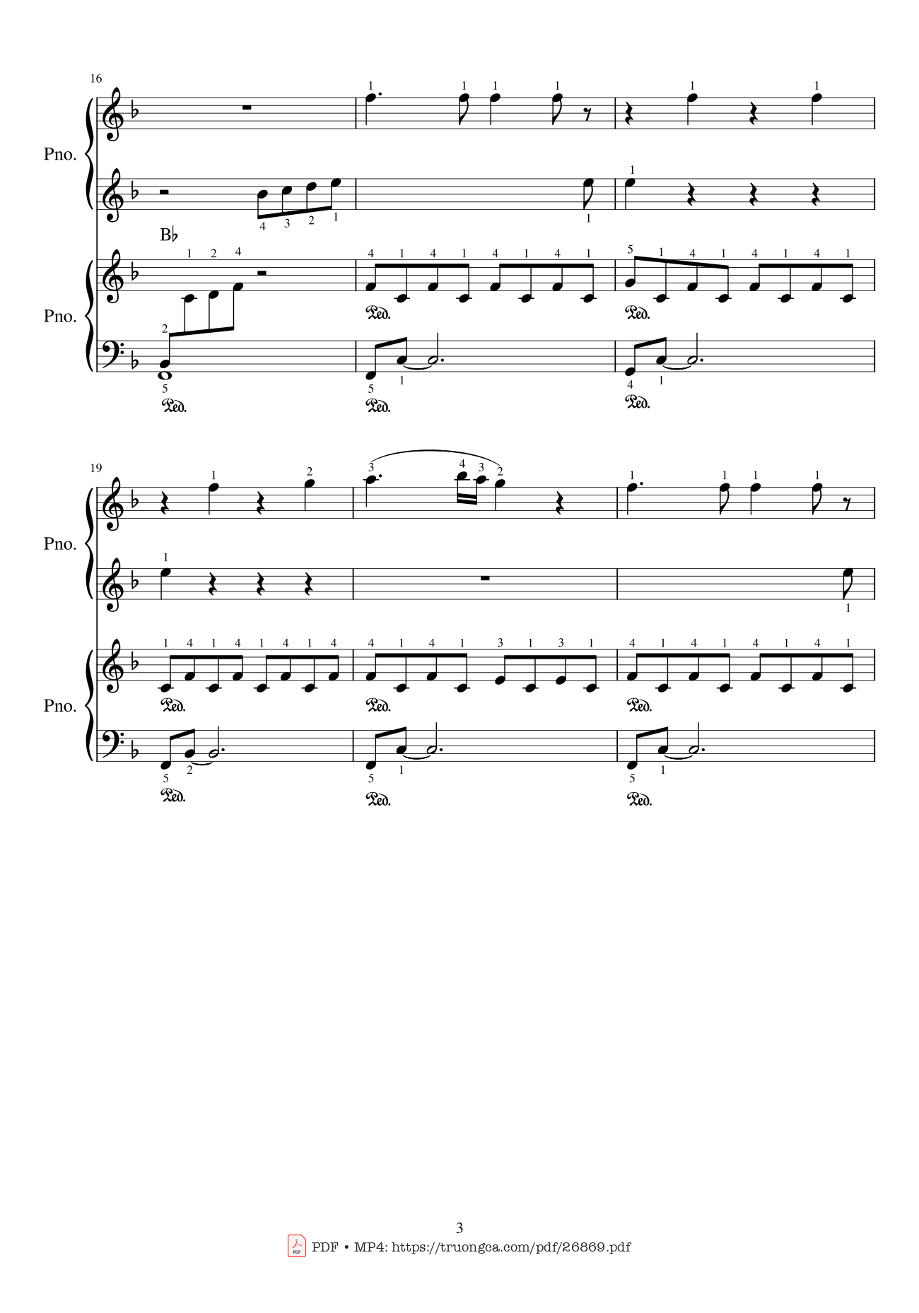 Page 3 of the piano sheet music PDF Piano – My Heart Will Go On Piano duet by Céline Dion