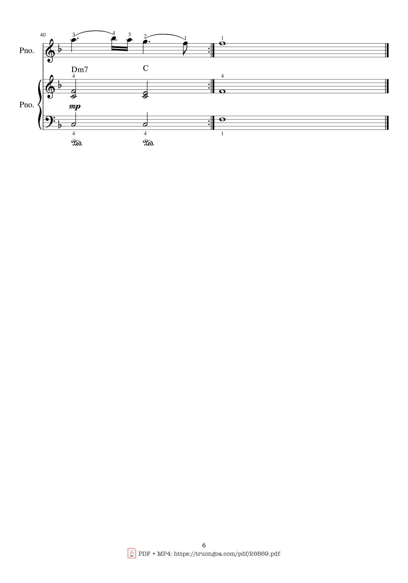 Page 6 of the piano sheet music PDF Piano – My Heart Will Go On Piano duet by Céline Dion