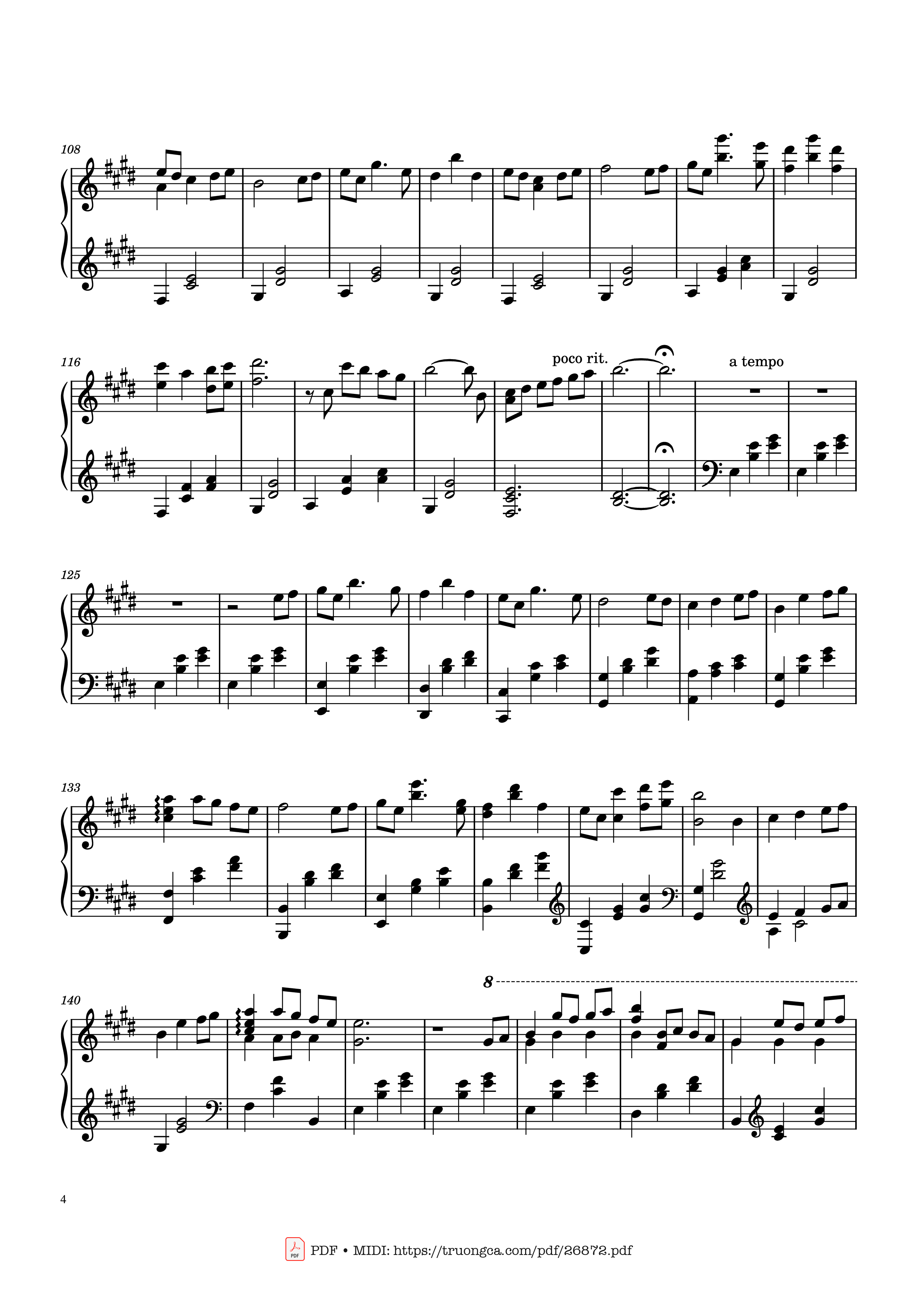 Page 4 of the piano sheet music PDF Piano – Always With Me by Joe Hisaishi