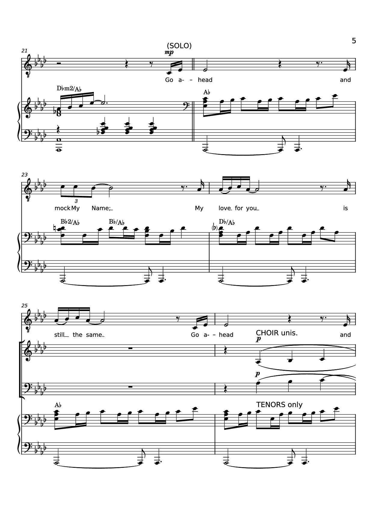 Page 5 of the piano sheet music PDF Piano – Rise Again Piano by Words and Music by