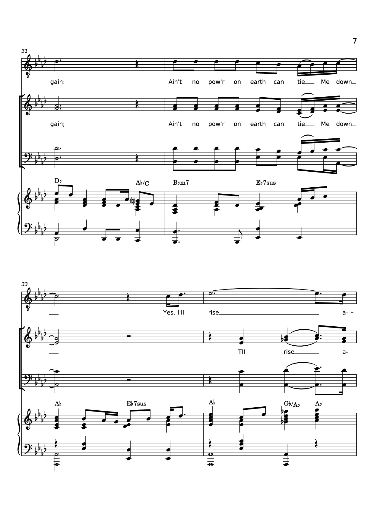 Page 7 of the piano sheet music PDF Piano – Rise Again Piano by Words and Music by