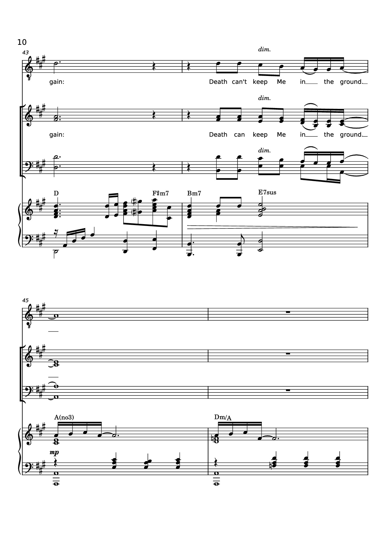 Page 10 of the piano sheet music PDF Piano – Rise Again Piano by Words and Music by