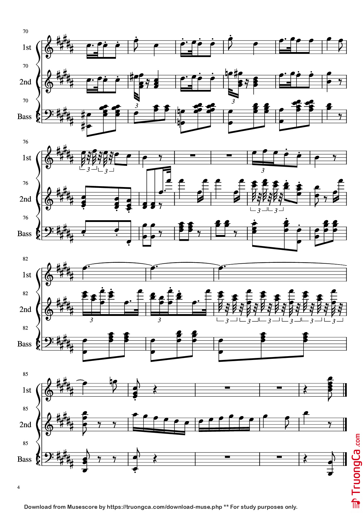 Page 4 of the piano sheet music PDF Piano – La donna è mobile Piano by Undefined