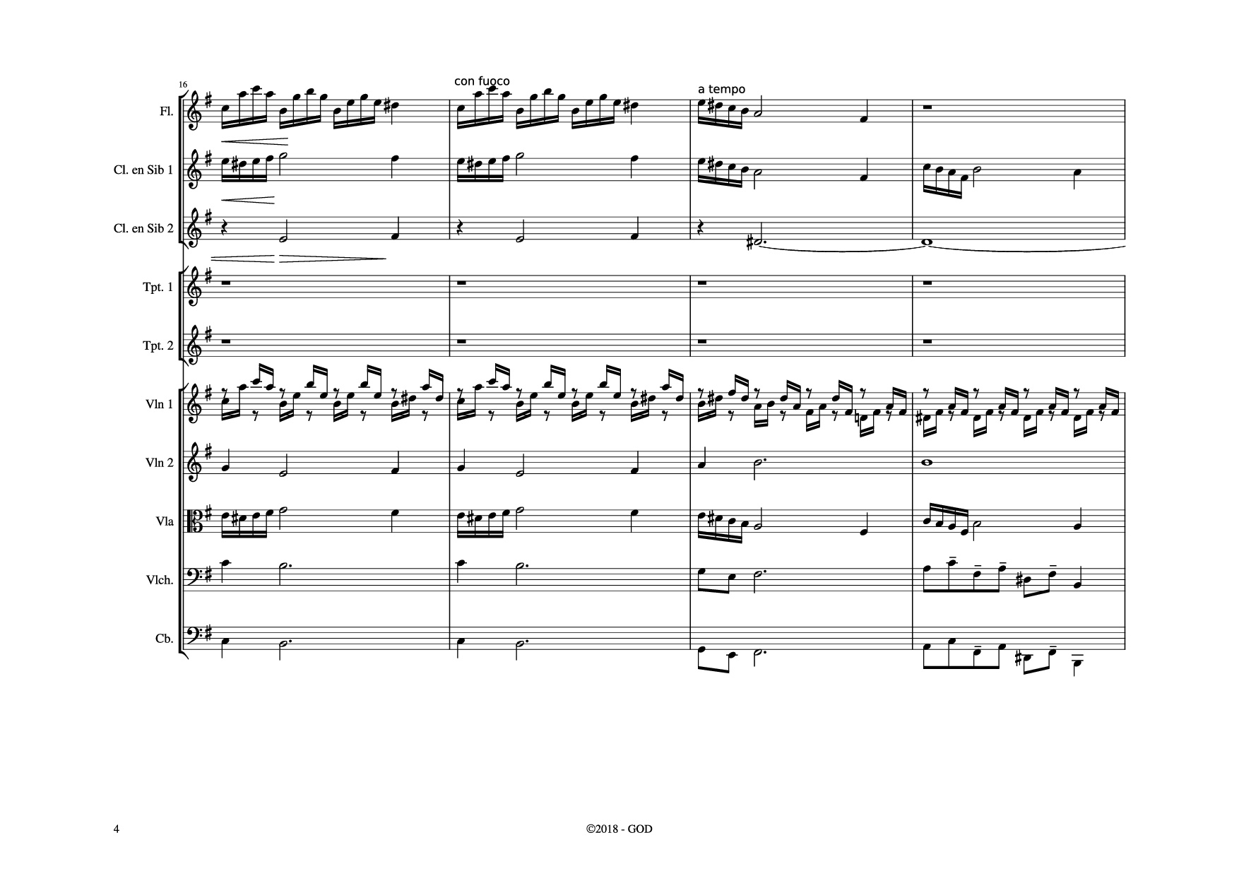 Page 4 of the piano sheet music PDF – El Cóndor Pasa Violin by Daniel Alomía Robles (1871 - 1942